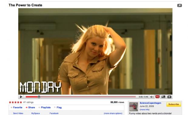 A screen shot from the promotional video that has been seen over a million times