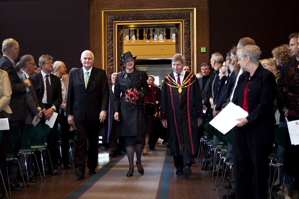 Queen Margrethe II attended the ceremony to a trumpet flourish