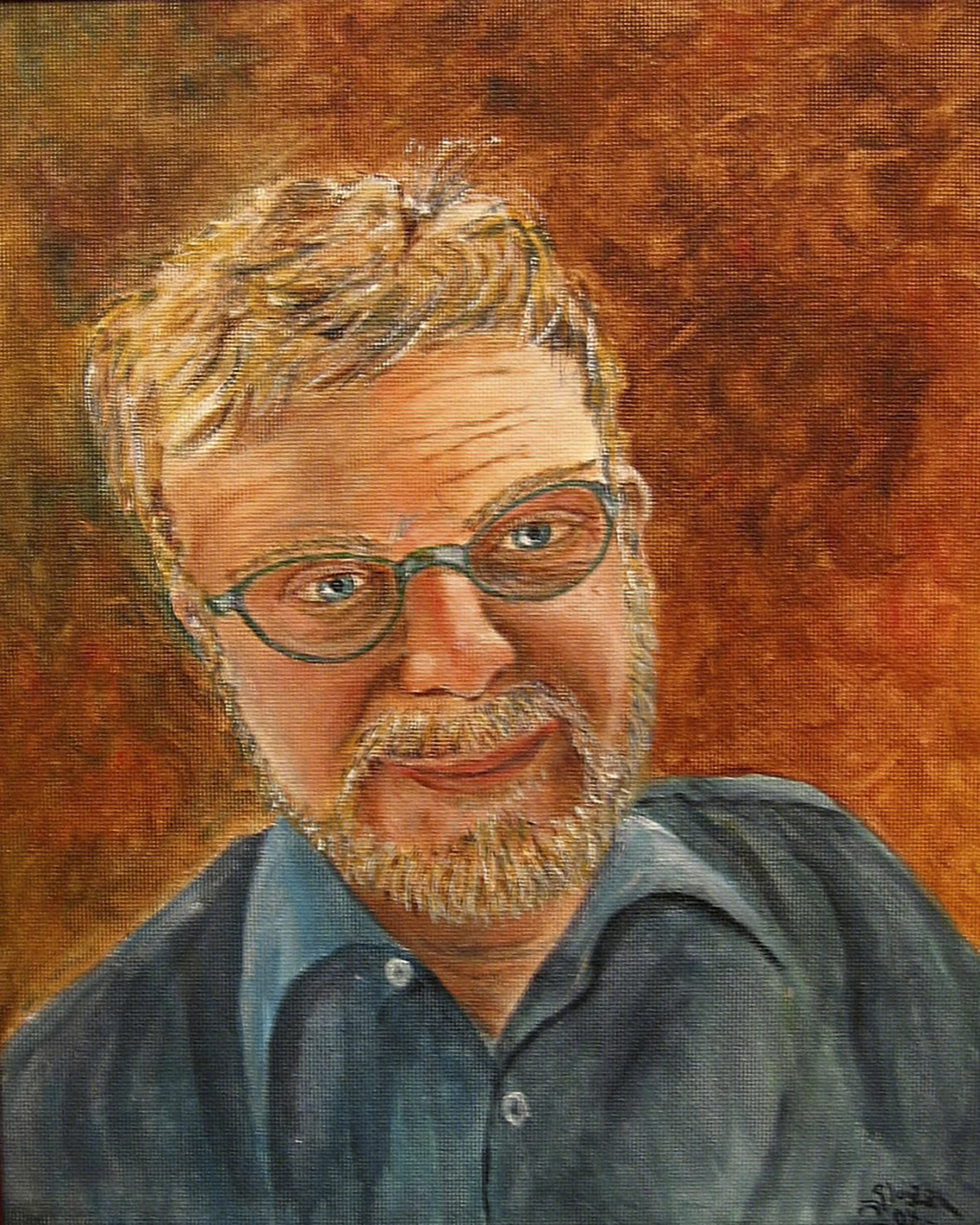 STREET ART - En dag blev Jakob Lange stoppet på gaden af en ældre herre. Manden præsenterede sig som Plougmann. Han fortalte at han havde malet Jakob Lange efter et foto i ugebladet Femina. Plougmann viste Lange billedet og endte med at forære ham det.