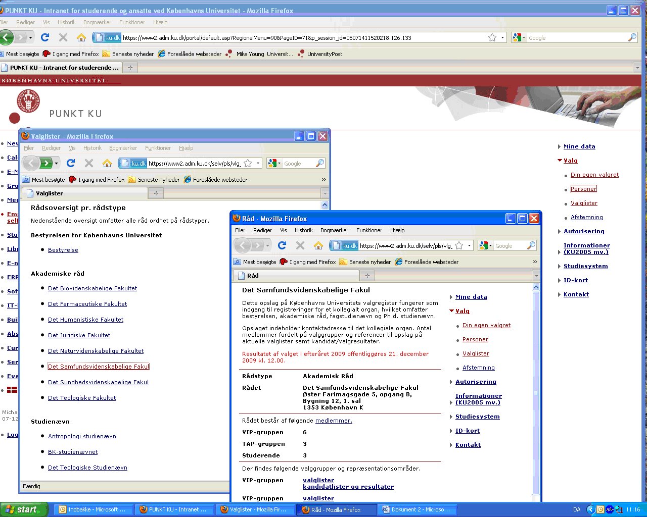 University election on the screen. Vote if you get the drift of it