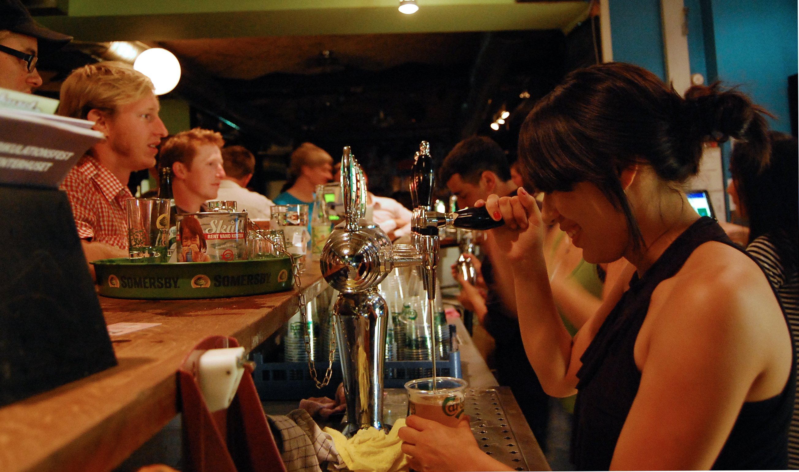 Cheap beer with a smile at the Student Café