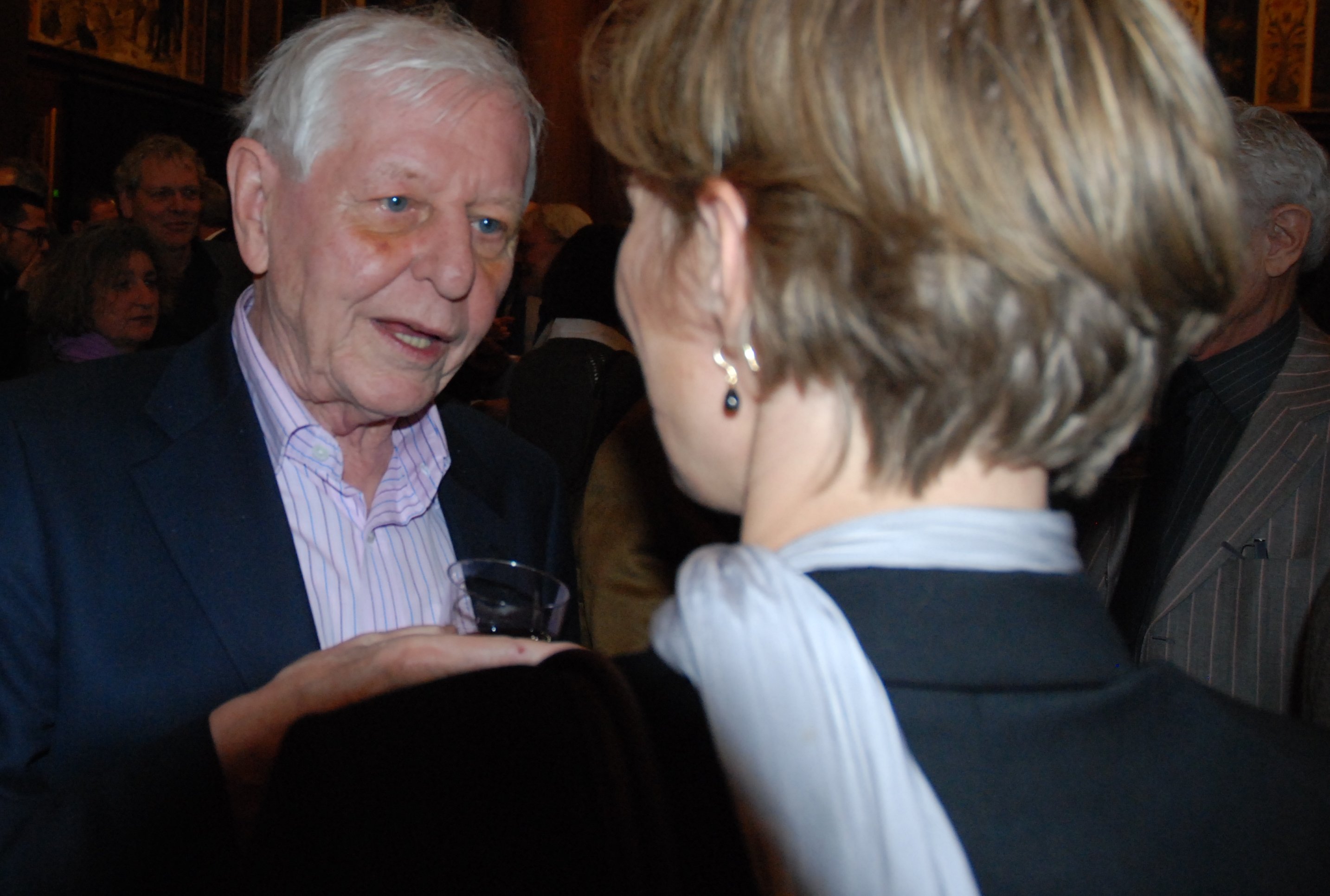 Prize winner Enzensberger at the ceremony