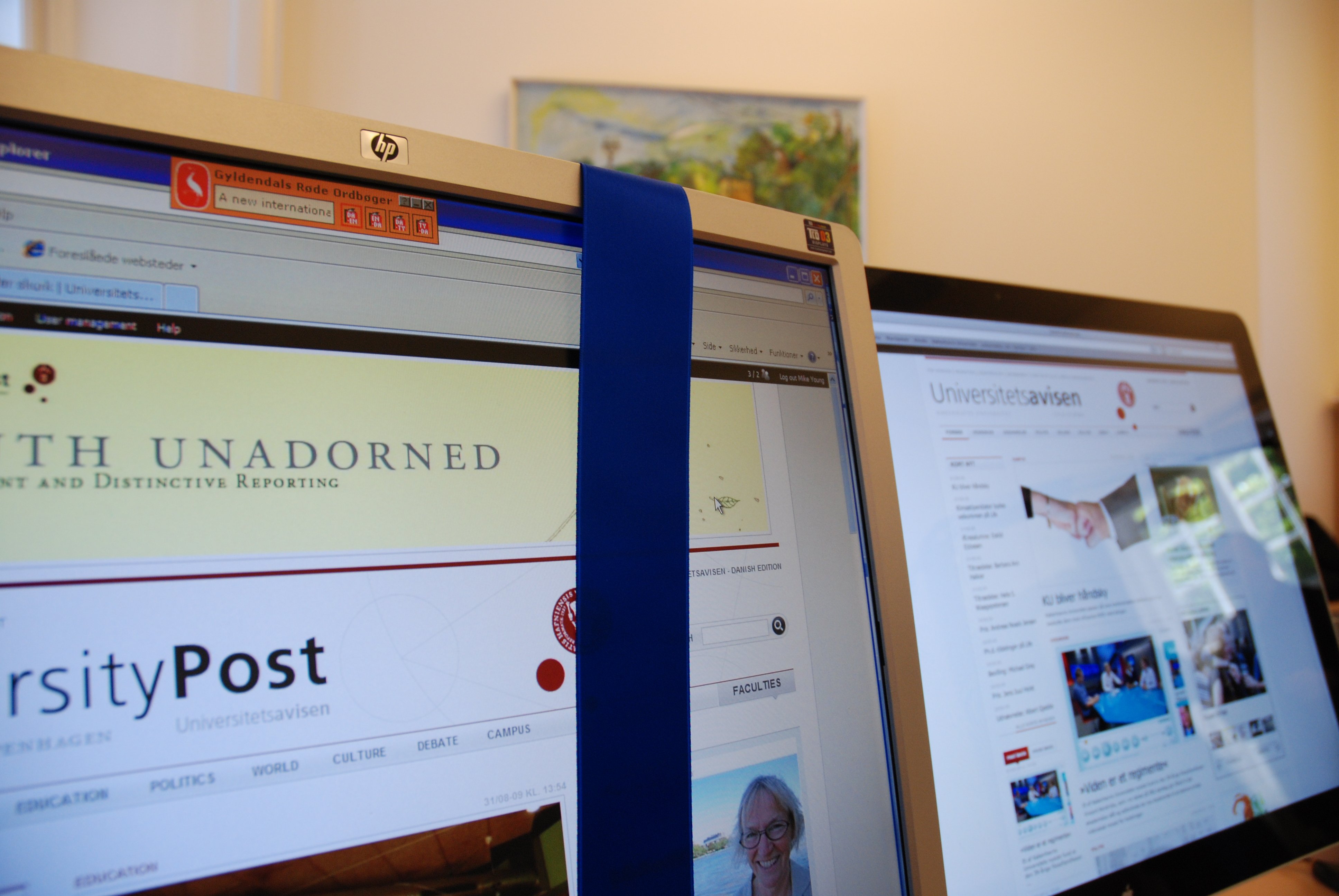 University Post newsroom just after website was launched by Rector Ralf Hemmingsen and staff and student representatives in September