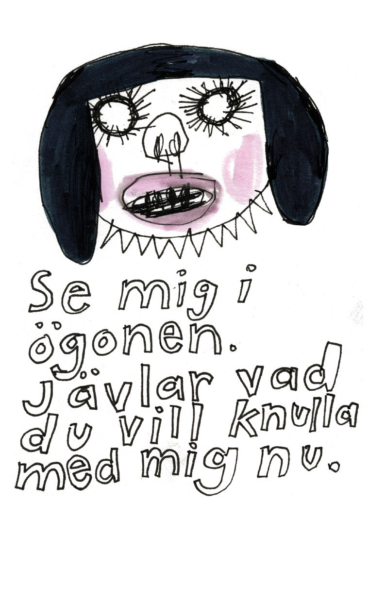 Illustration til bog af Nina Hemmingsson: Så jävla normal