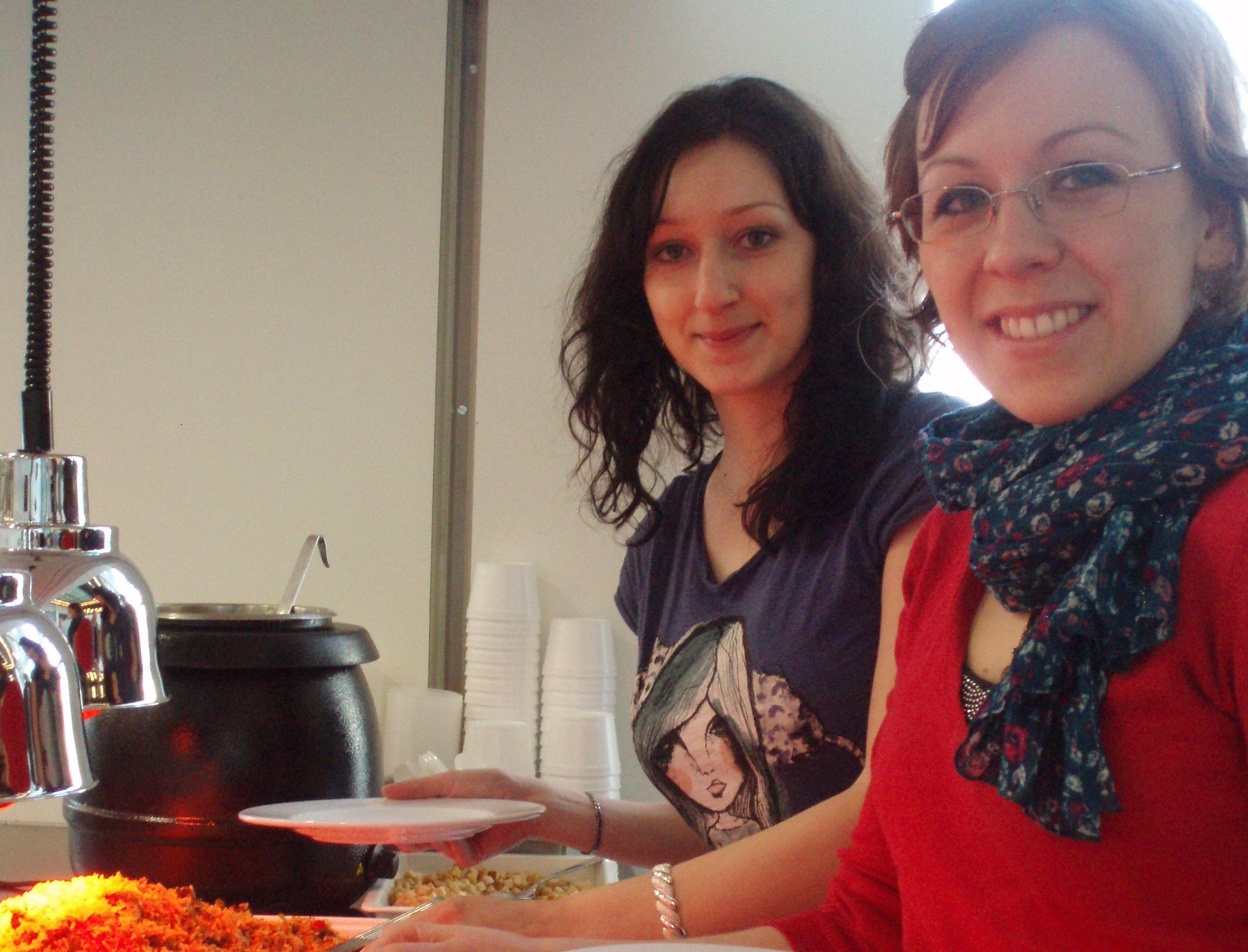 We eat here a few times per week, say Anna and Zuzana, students from Austria and the Czech Republic