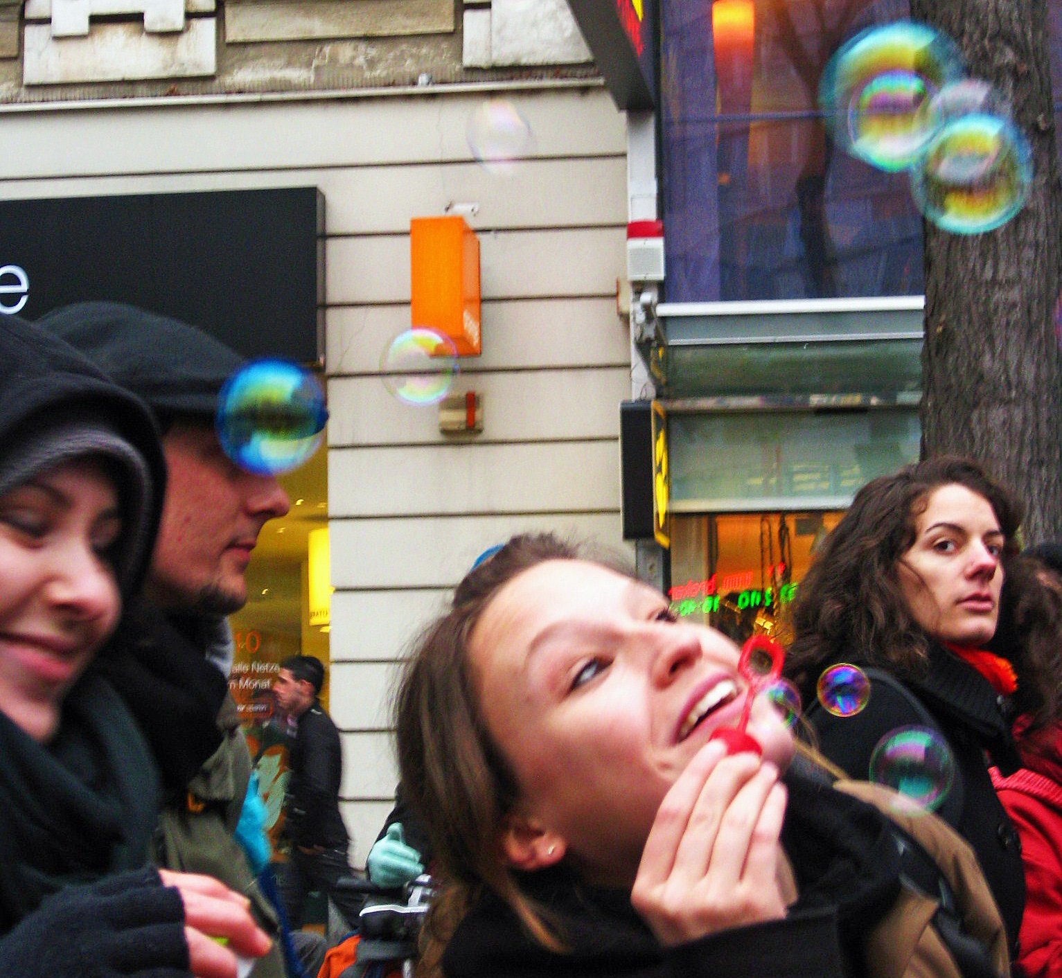 Blowing bubbles as Bologna burns