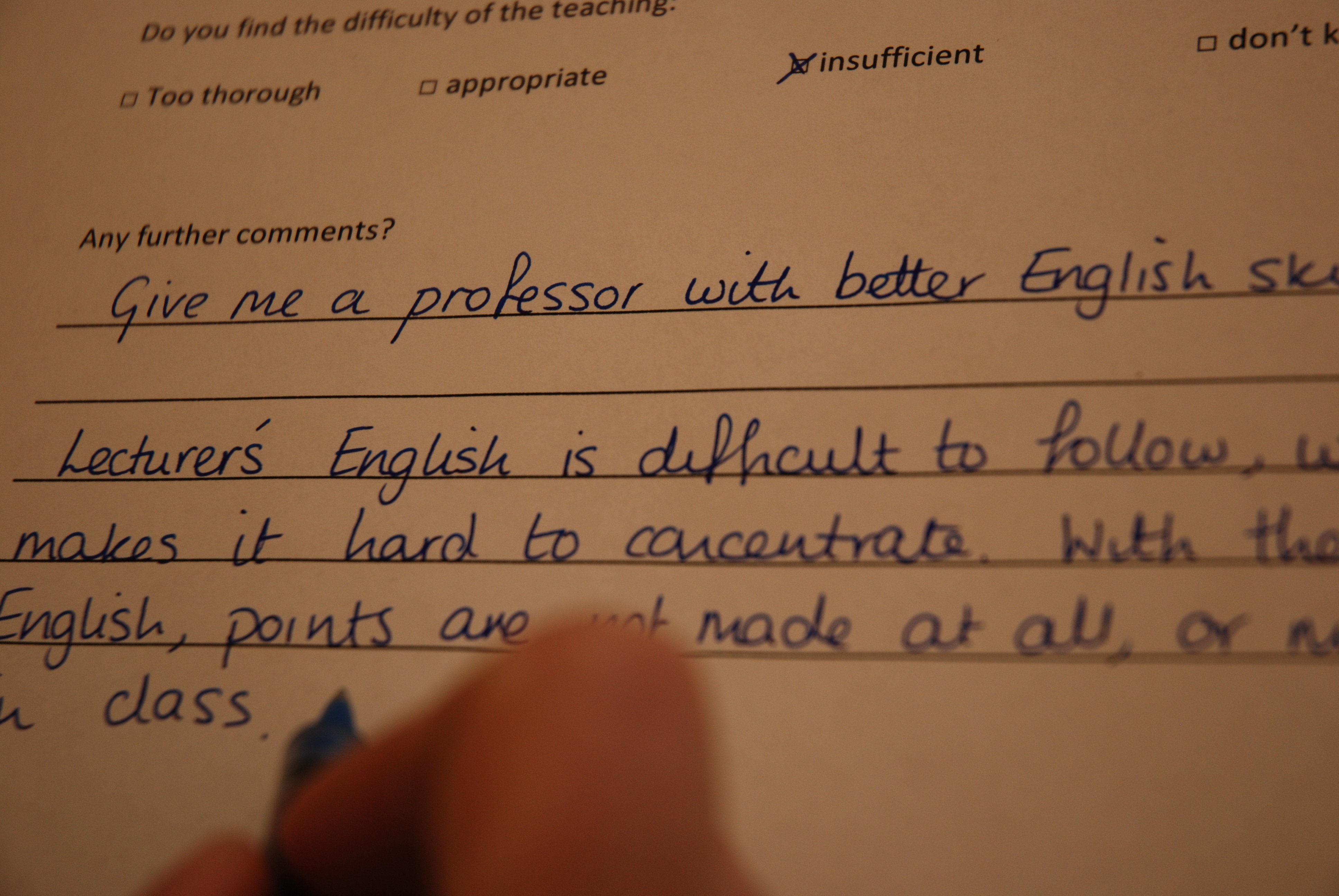 Critique from students proved lecturer's point about marginalisation