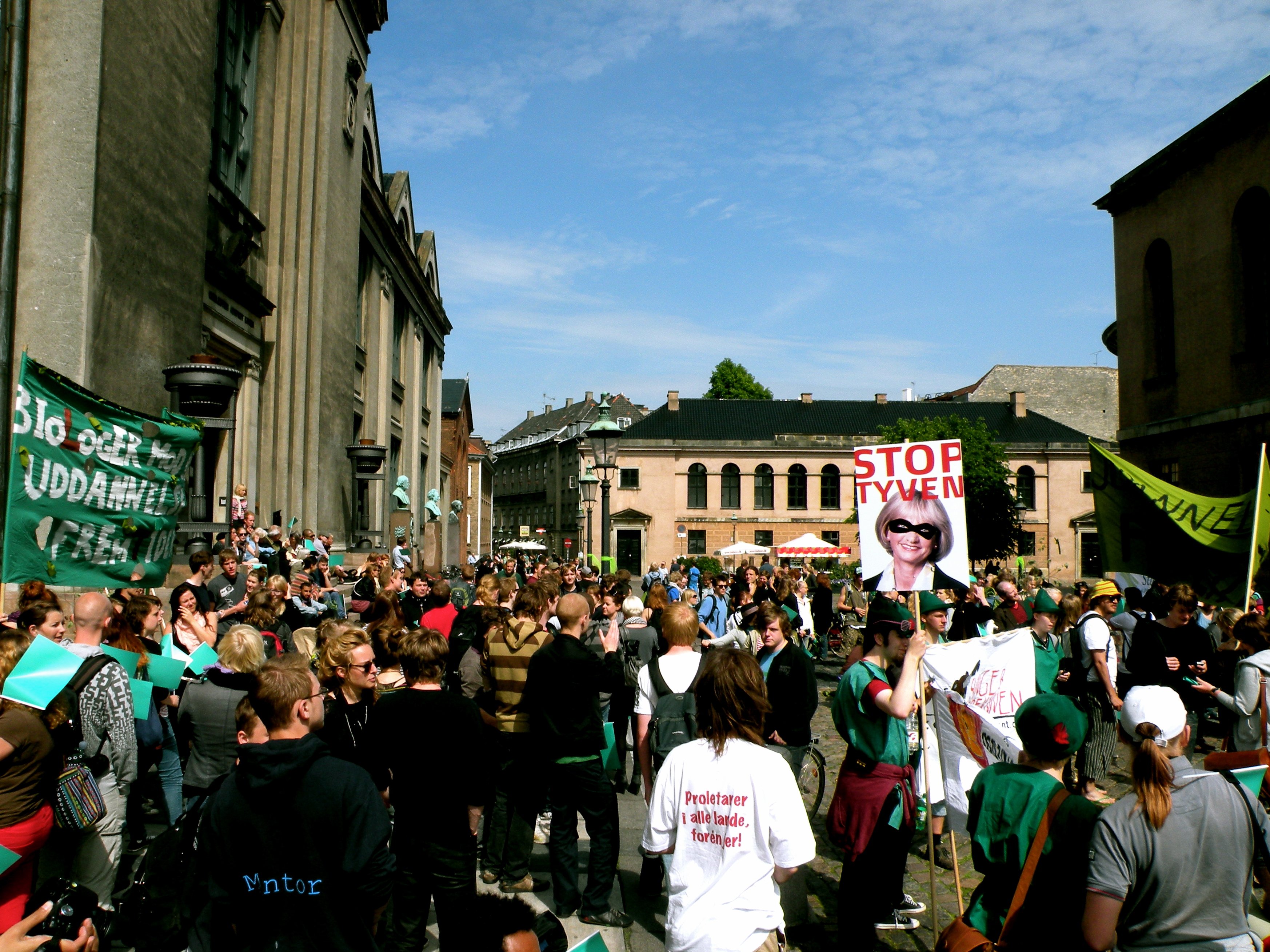 Fra demonstration i tirsdags. På mandag vil studerende blokere CSS