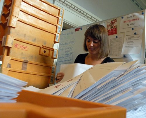Student assistant Cathrine Møller Petersen has her work cut out preparing over 6000 university acceptance letters 