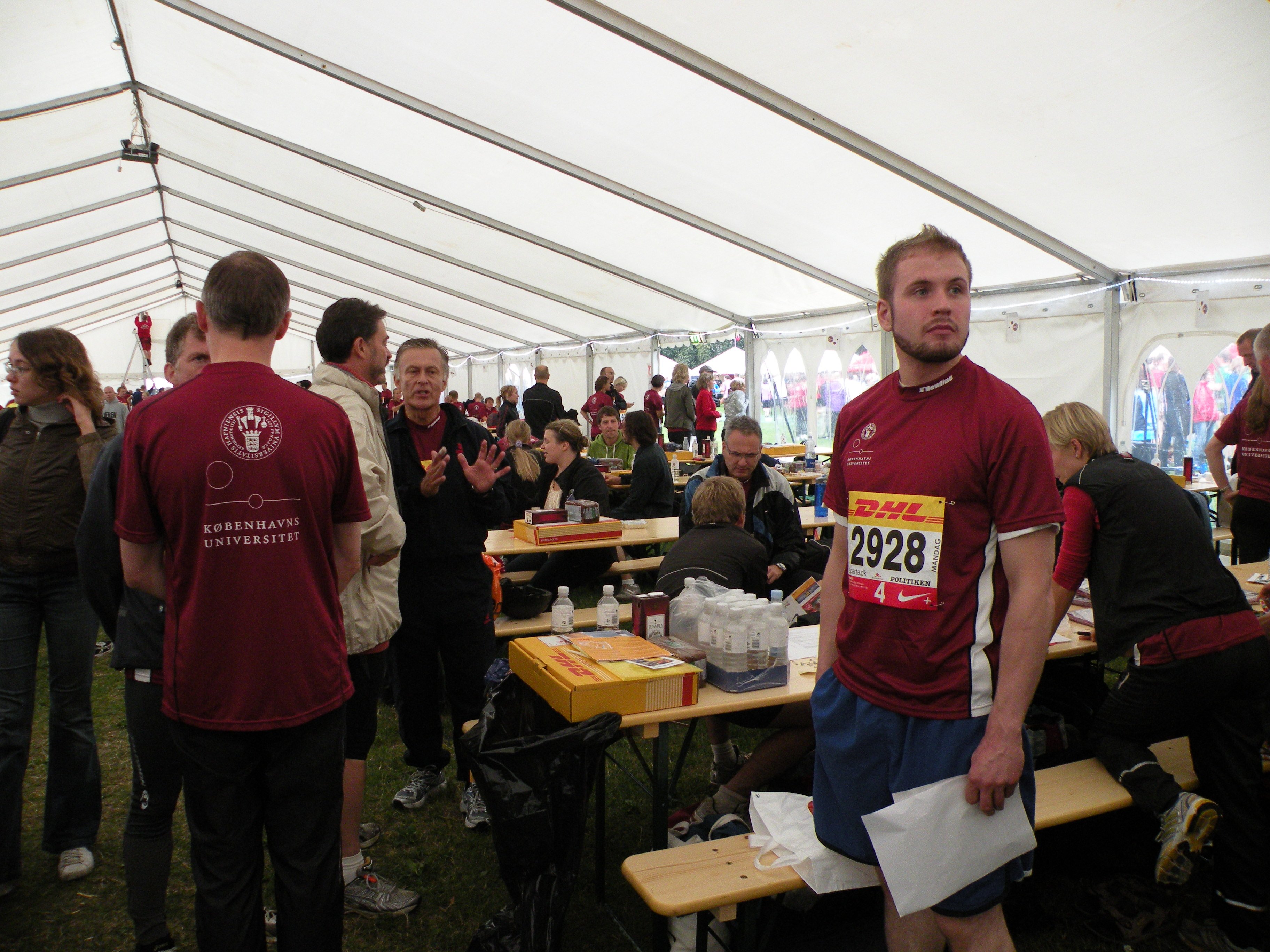 The University of Copenhagen runners preparing for the DHL race last year