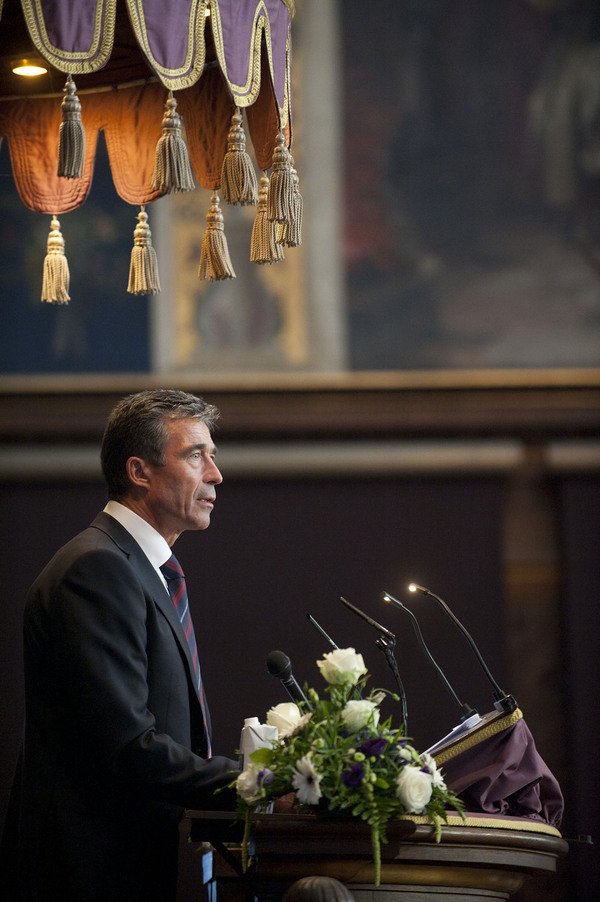 VISIT - NATO´s generalsekretær Anders Fogh Rasmussen talte i Festsalen på Københavns Universitet den 31. august.