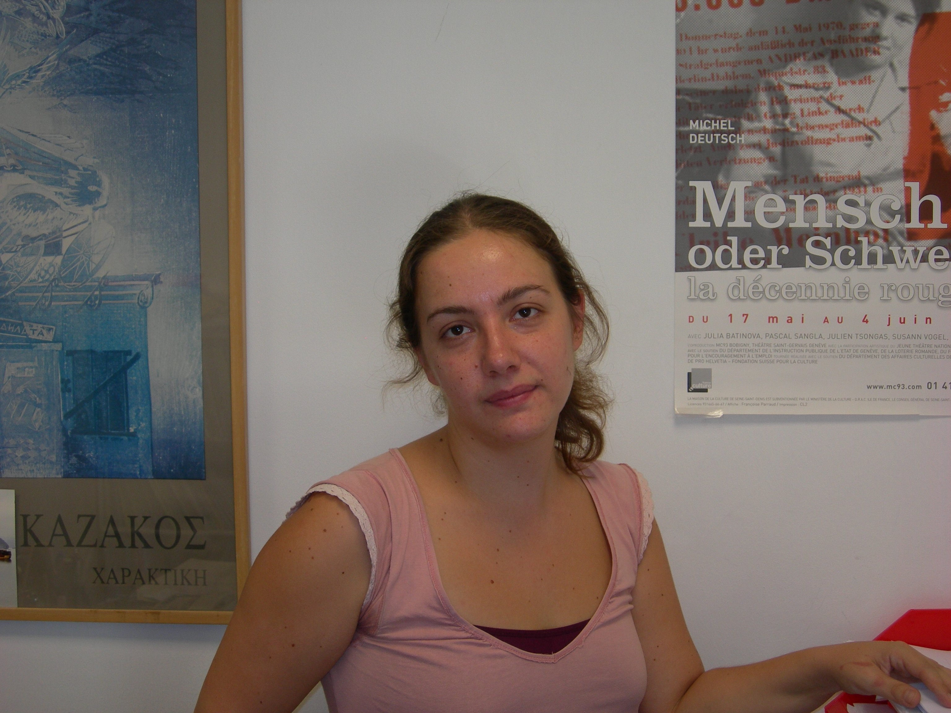 Administrators like Eleni Takou use their own pens in the office. No point in going through the bureaucracy to get stationary