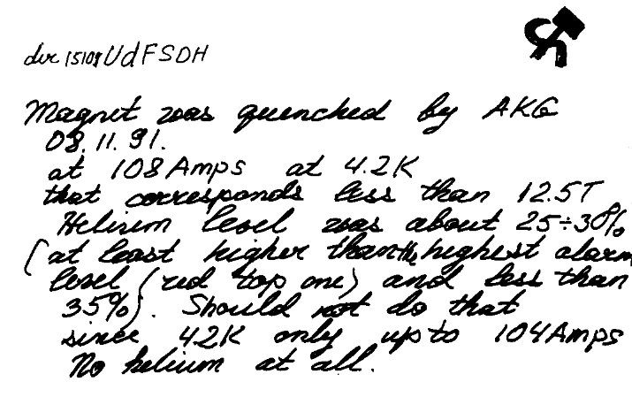 Laboratory notes written by Andre Geim, physics Nobel Prize winner 2010, during his post doc in Copenhagen