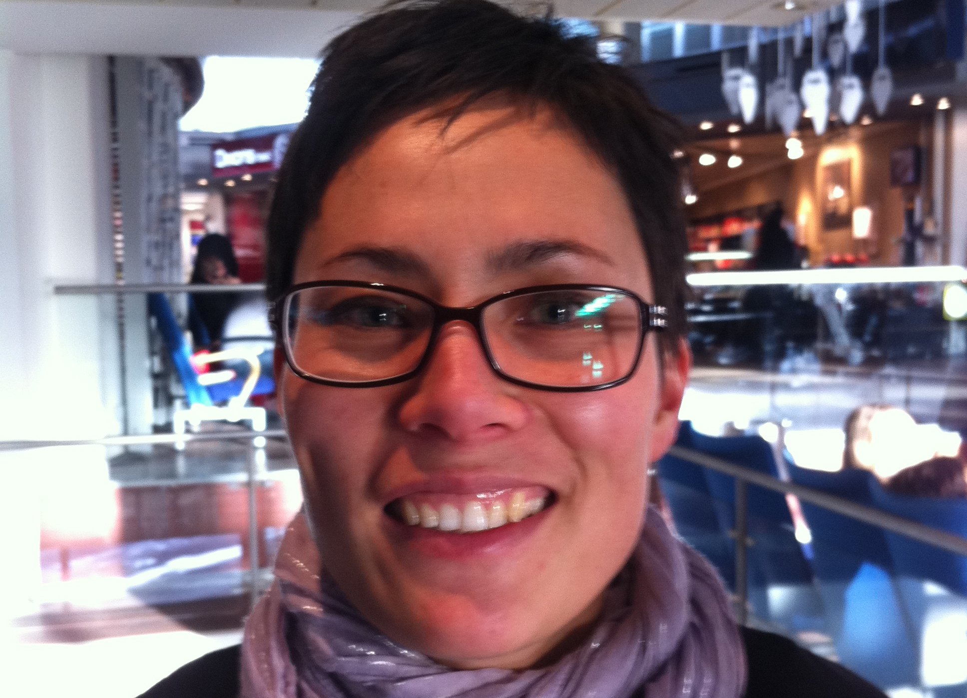 Sonja got one of her colleagues to snap a photo at the airport after we talked to her