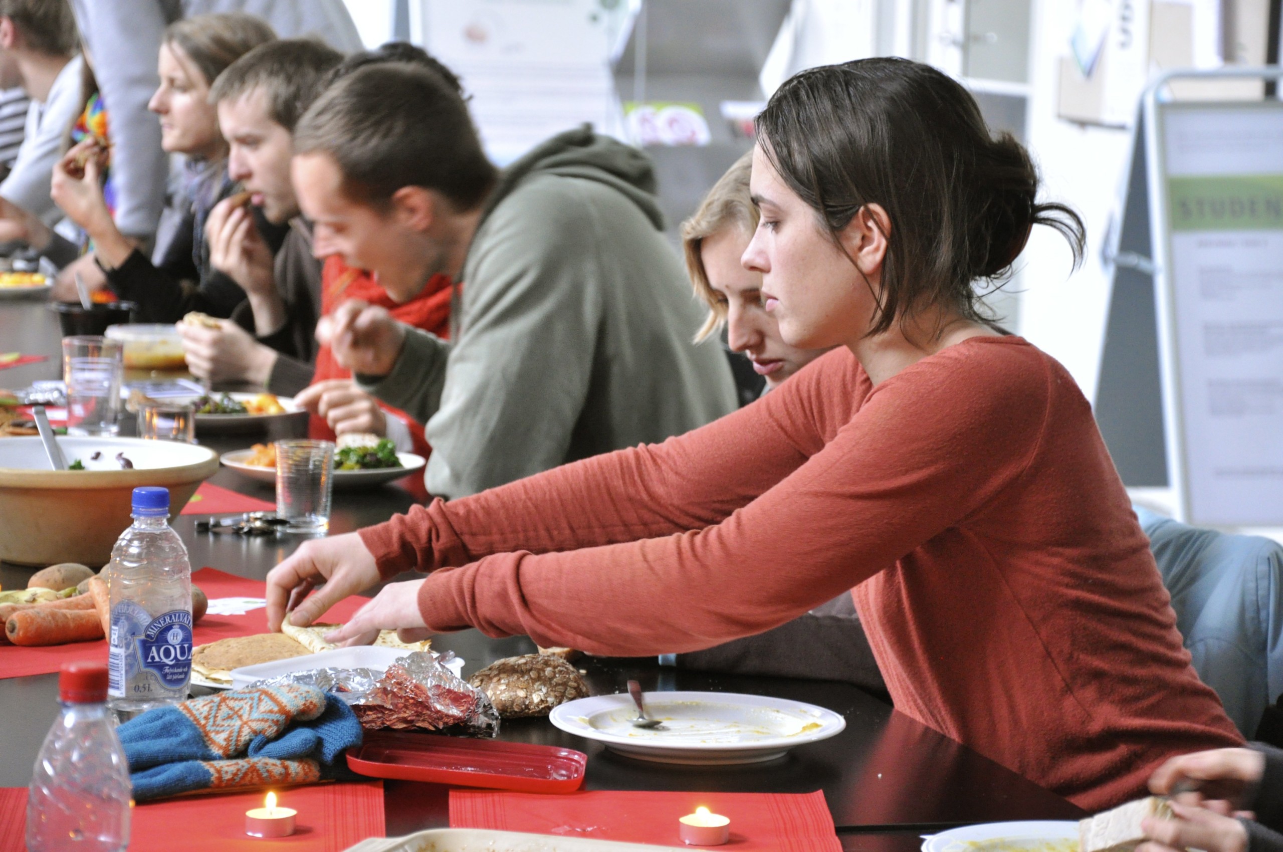 Students were asked to take the left over bread and vegetables home
