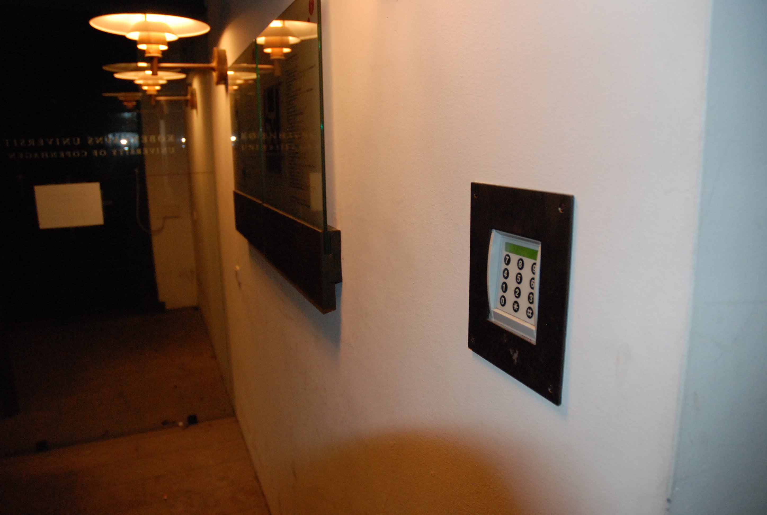 One of many security systems on the University of Copenhagen campus