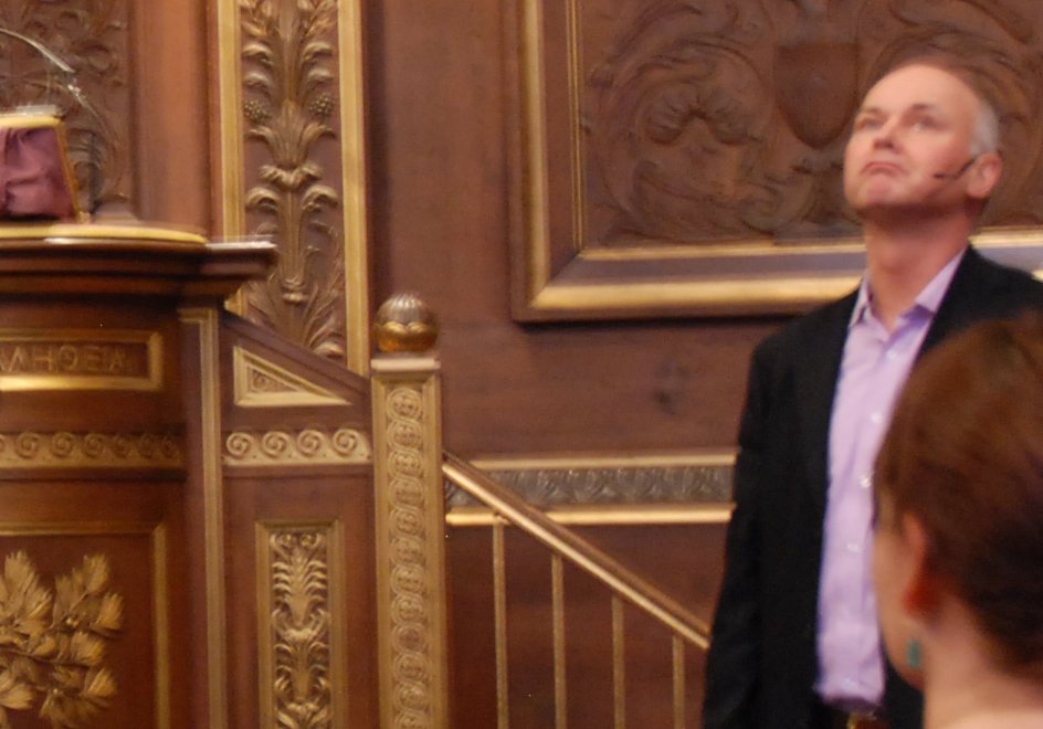 Staff were briefed by Thomas Bjørnholm, seen here, as well as Rector Ralf Hemmingsen and university director Jørgen Honoré