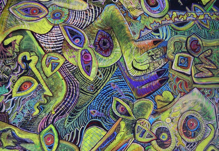 ROTORISK MIKROMAKRO - 50X50 cm, akryl, tusch og blæk på bomuldslærred.