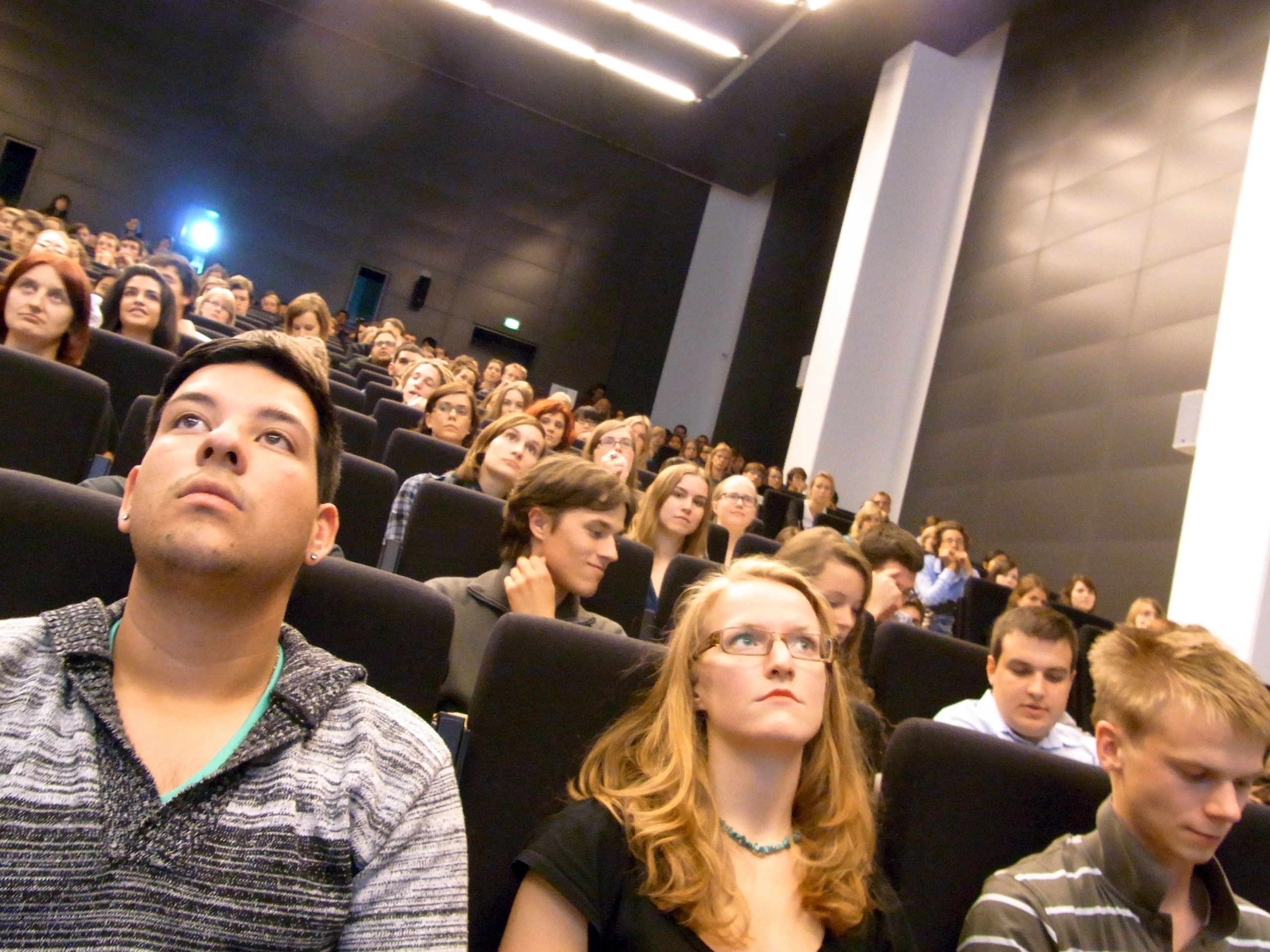 Hopeful international students at an orientation meeting in 2010