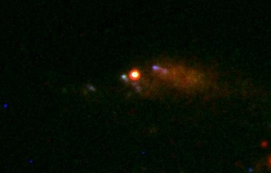 A supernova is a dying star. This one, 890 million light years away, sends out bursts of gamma rays