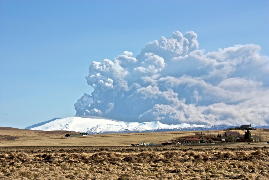 The notorious Icelandic Eyjafjallajökull volcano 
