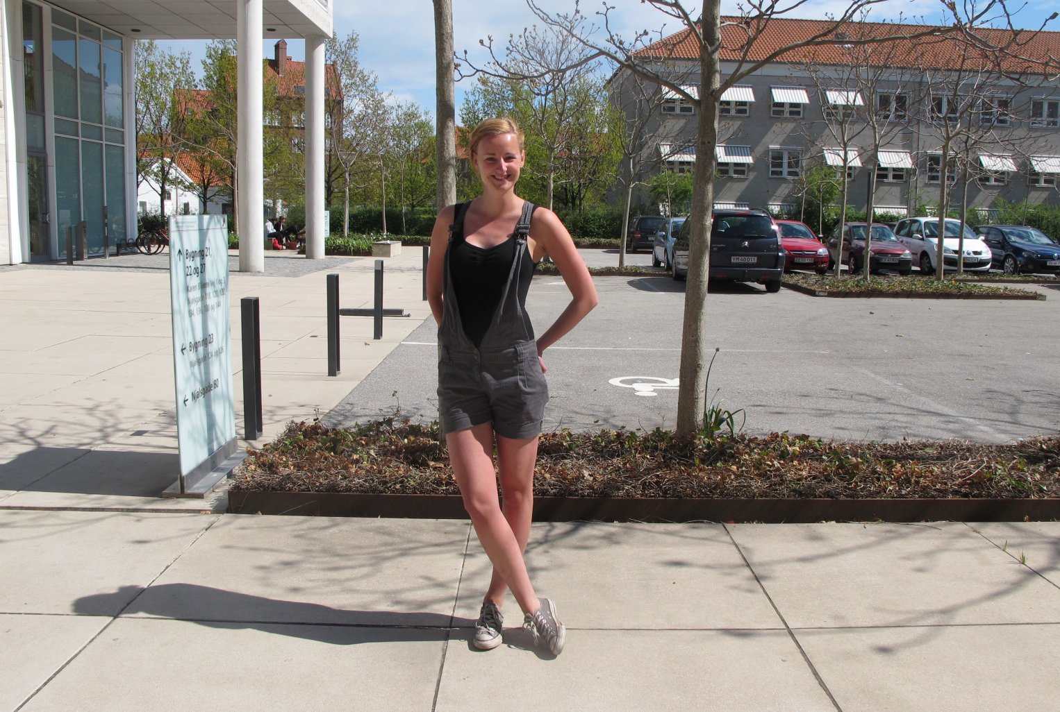 According to Sofie, it is summertime. She has been wearing shorts for weeks now