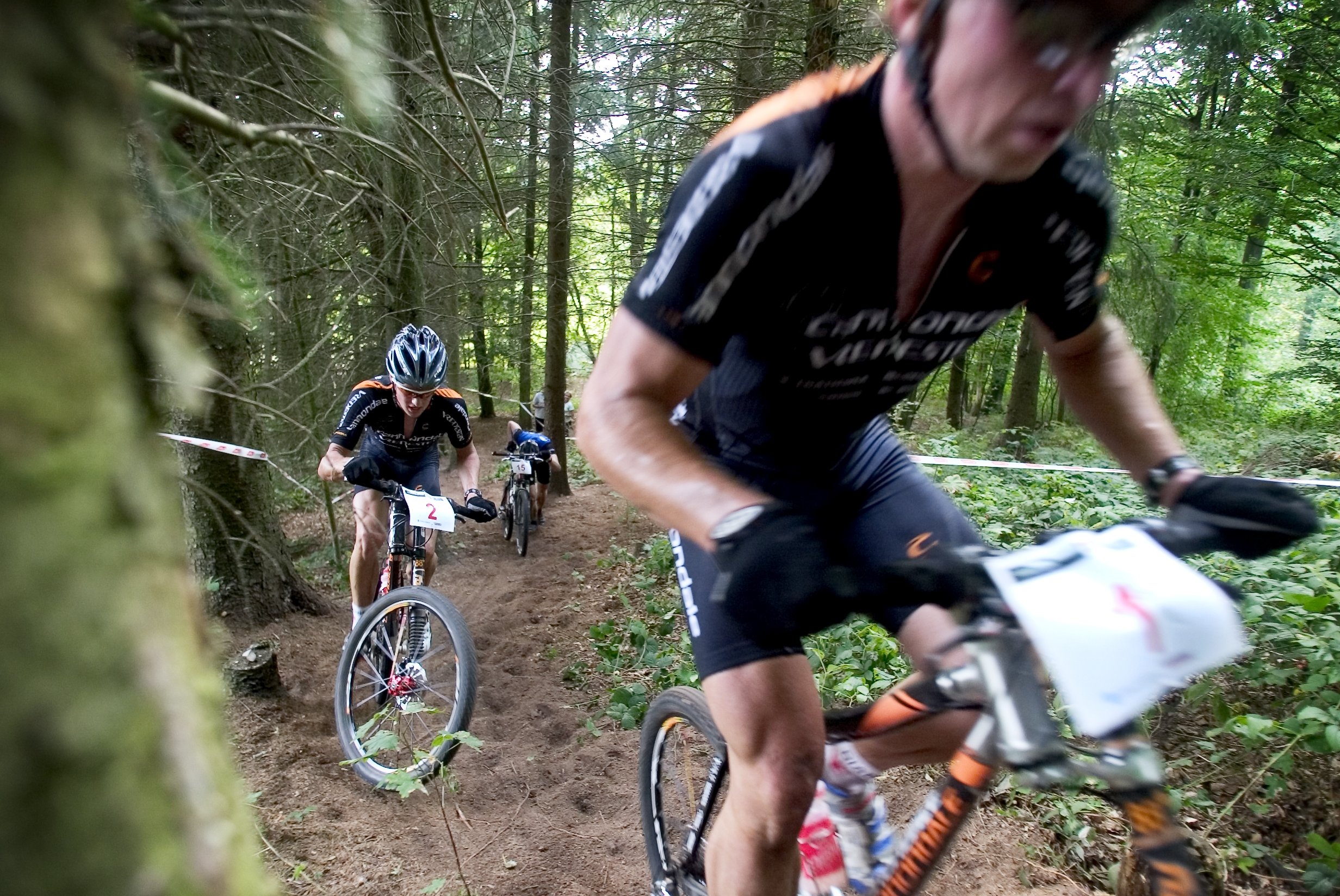 Peter Riis Andersen (in front) at the Danish mountain bike championships in 2006, two years before he failed a drug test. He studies medicine at the University of Copenhagen