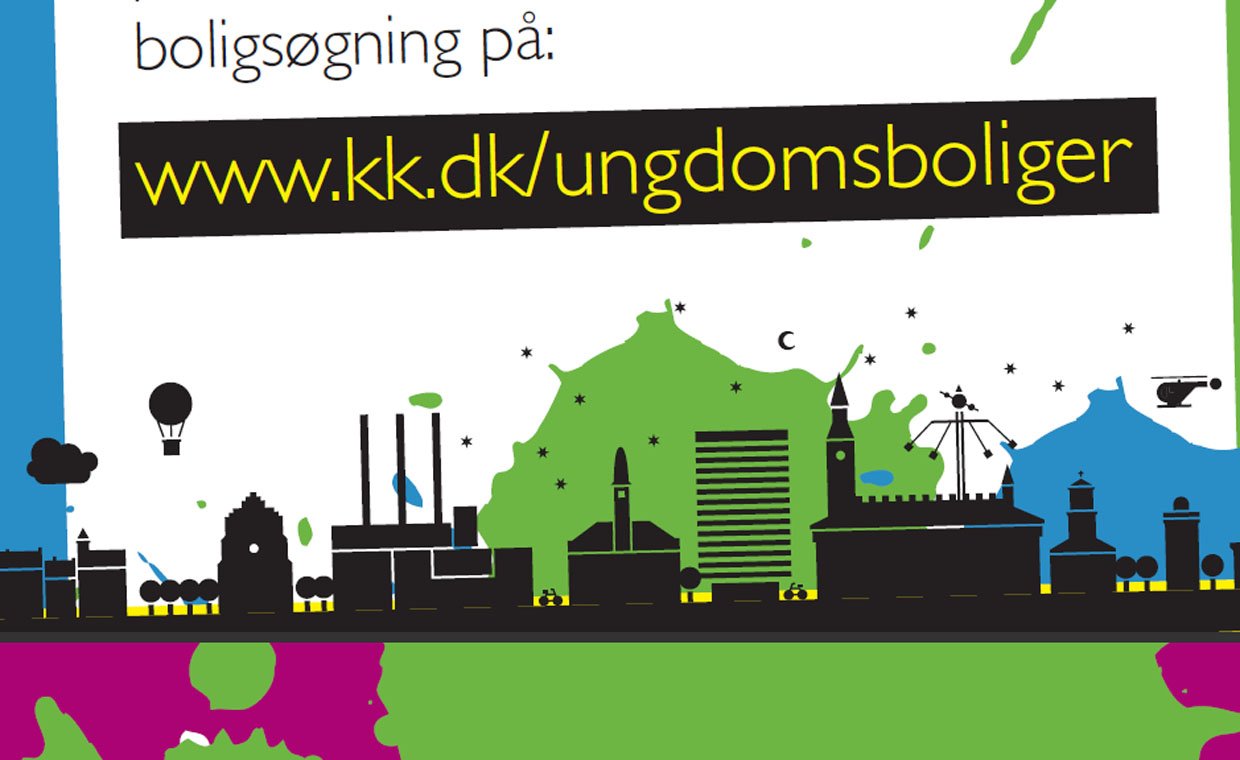 HYBELJAGT - Udklip af flyer fra Københavns Kommune sendt ud som et indstik i 'Studenterhåndbogen', der uddeles til nye studerende. 