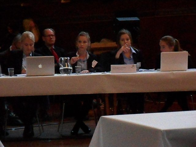 A grainy photo of the Copenhagen team in action Tuesday