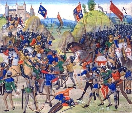 Illustration from Jean Froissart's chronicles of the Battle of Crécy (1345)