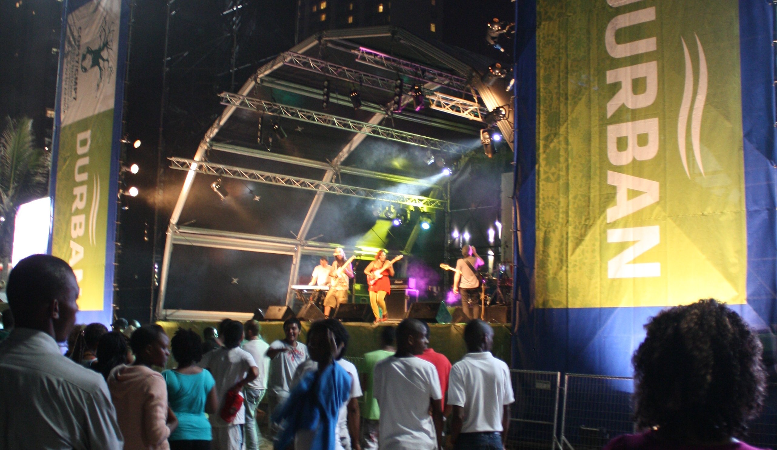 It is not all serious climate business in Durban. Participants relax at a concert on the beach