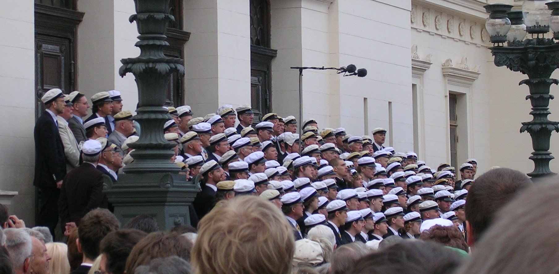 Traditional May sing-a-long at Lund University in Sweden. The country has introduced tuition for  non-European Economic Areas students. This and living costs are keeping internationals away