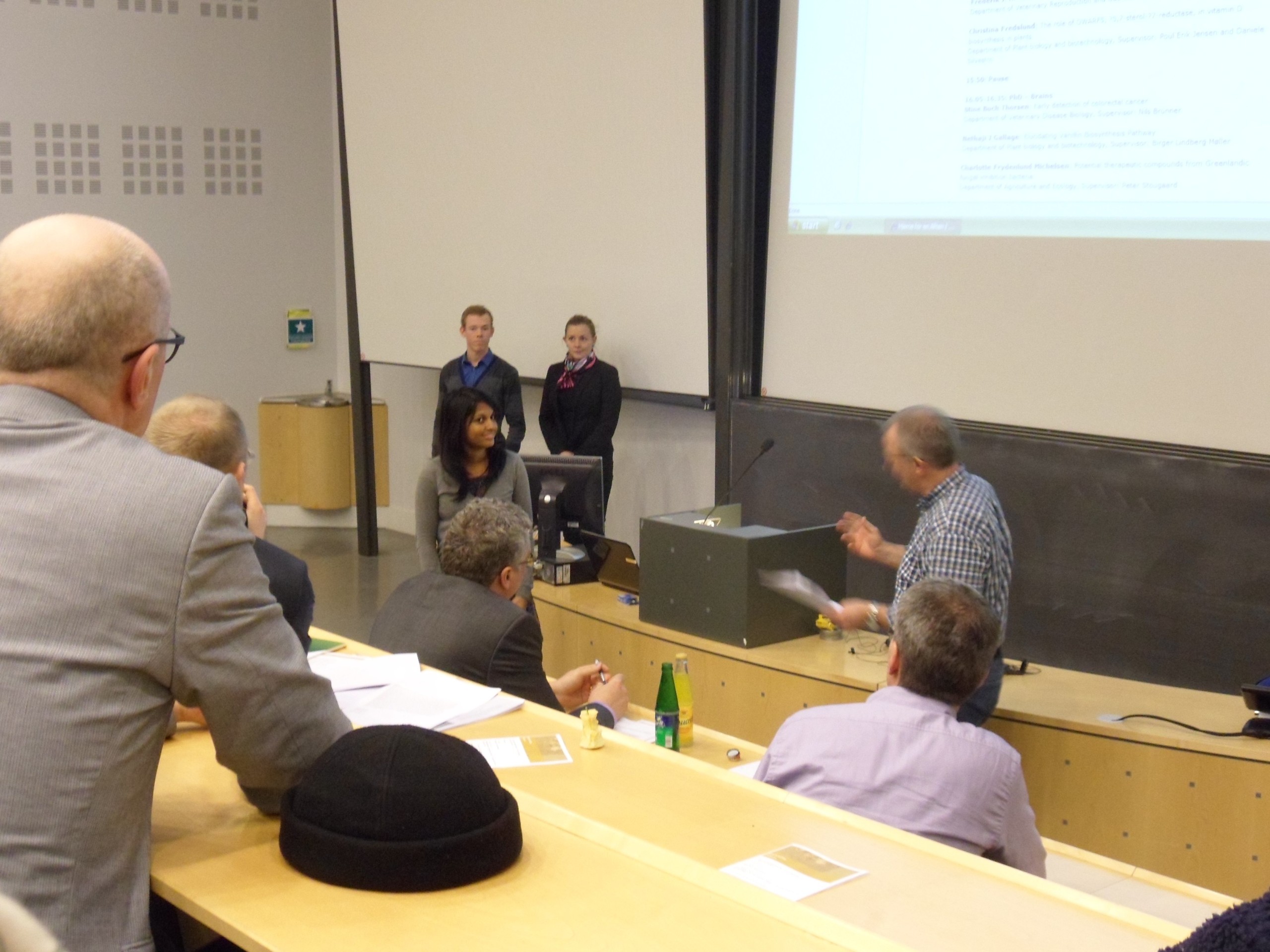 Just after the third winner, Nethaji (PhD), was called. Other winners in the background
