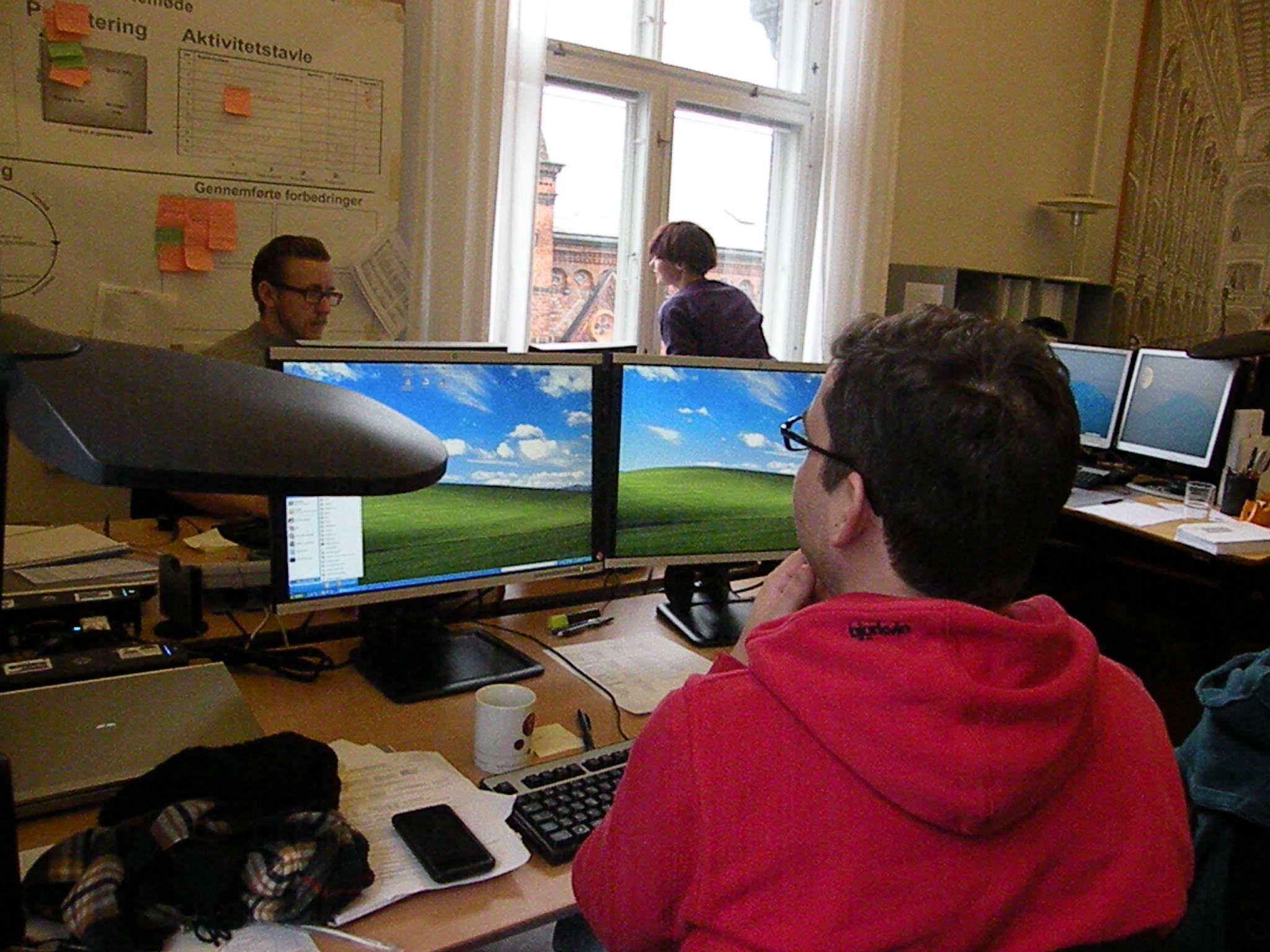 Not much to do at the IT call centre in Central Campus during the breakdown Monday