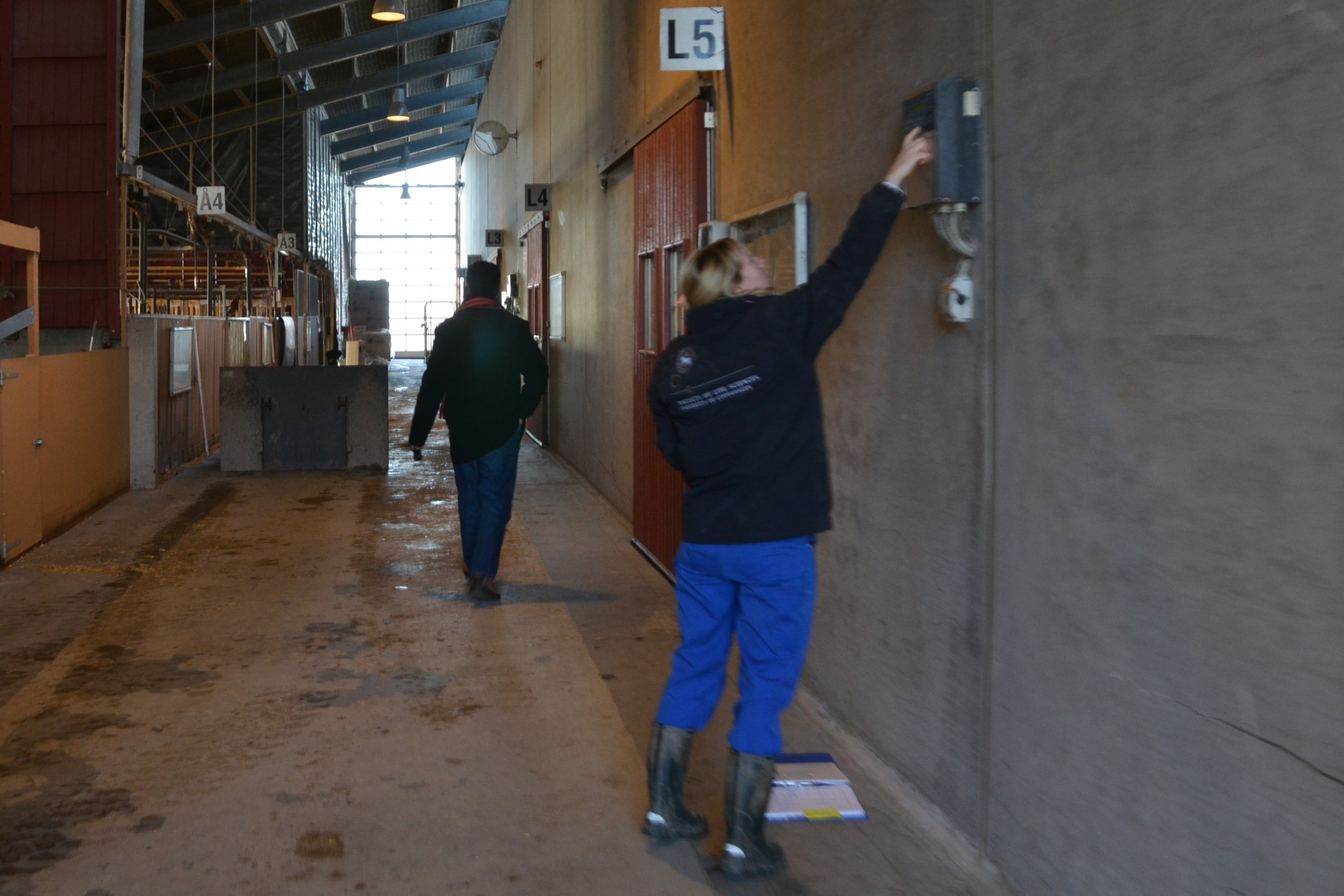 Staff with Faculty of Life Sciences fleece jackets take care of the facility's operations and the animals