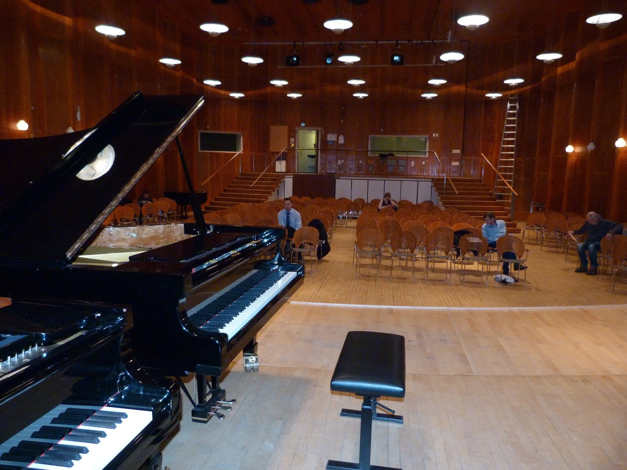 Two grand pianos at the venue, a Fazioli and a Steinway & Sons