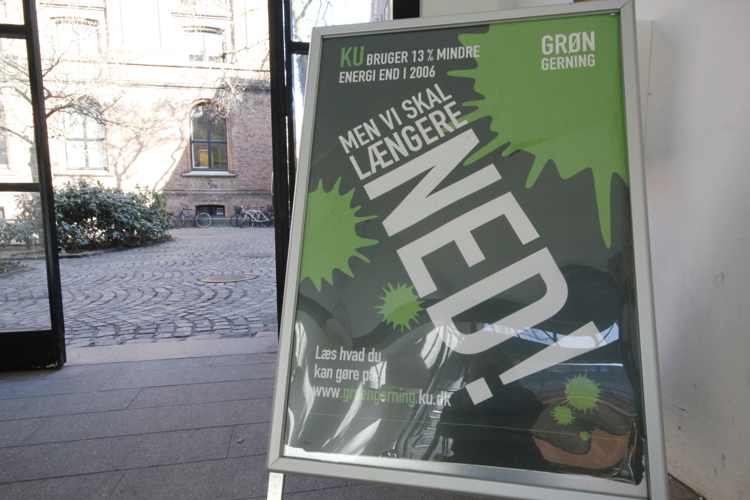 Since 2006 the University of Copenhagen has reduced it's energy consumption by 13 per cent, says campaign