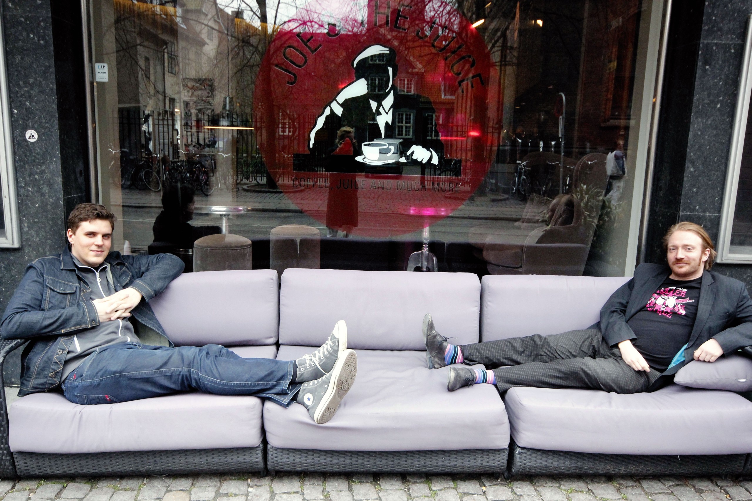 Lars-Ole (left) lounging with Jon 