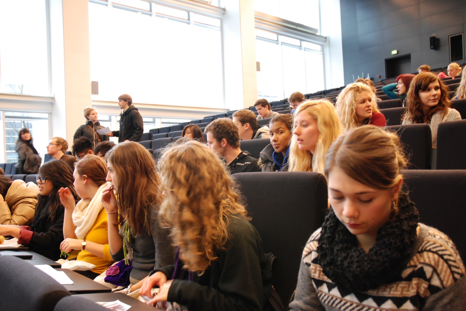 International students at a recent orientation meeting