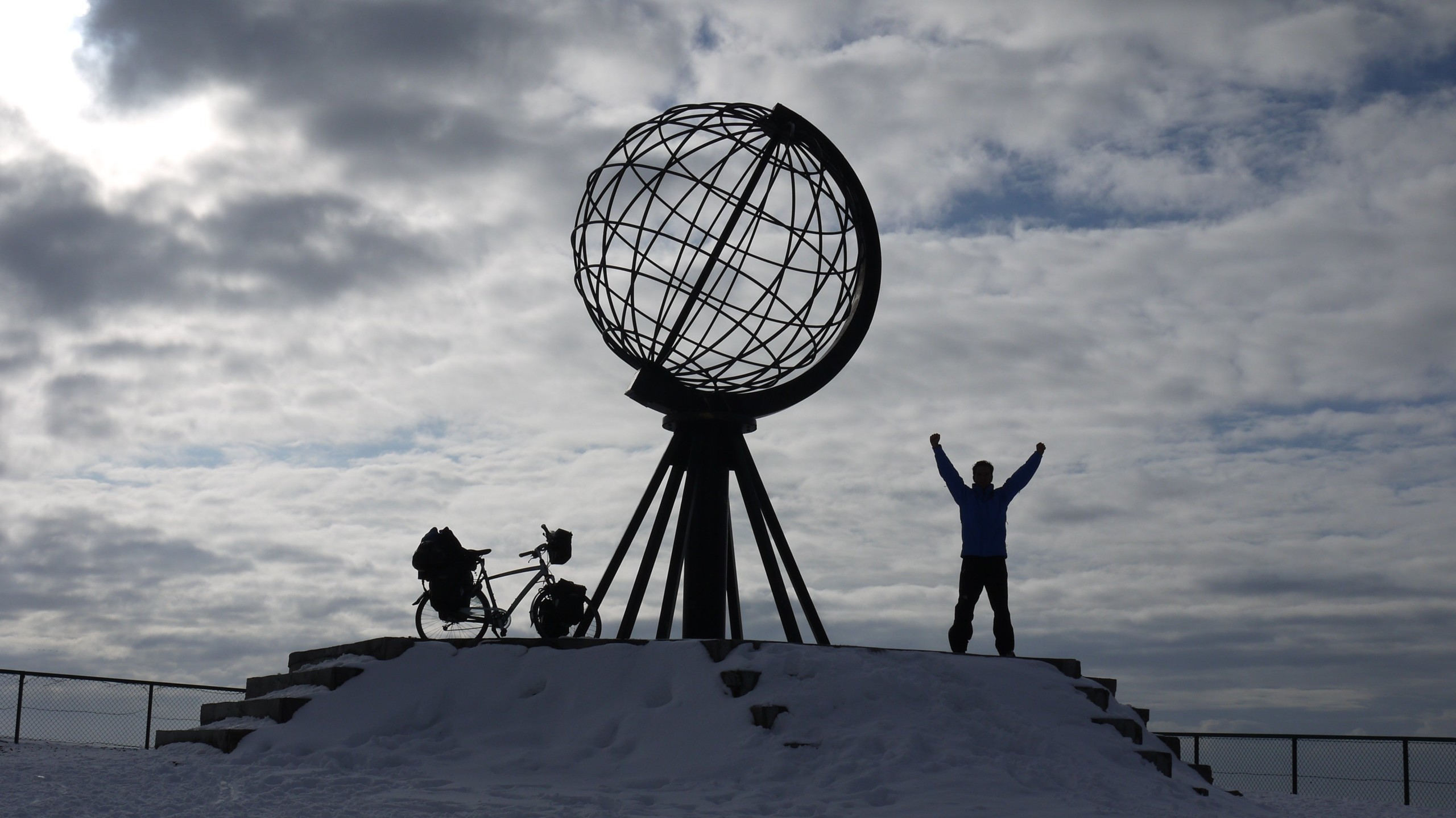 Gijs at his starting point at the Northern tip of Norway
