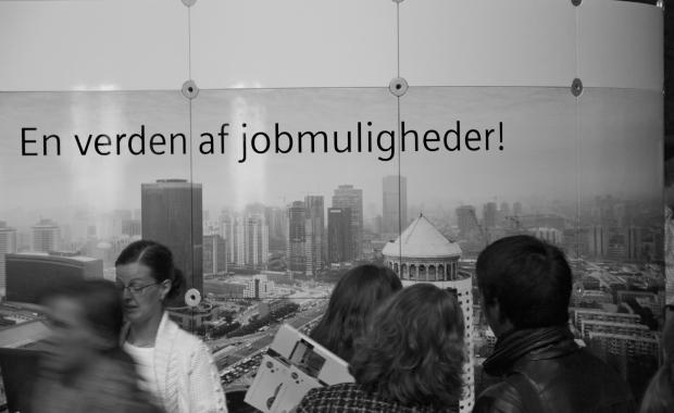 LØNMULIGHEDER - KU har, som her ved den årlige Karrierebørs, stort fokus på, at universitetets studerende skal få erhvervsrettet erfaring. Men det er uacceptabelt hvis KU formidler jobopslag, der efterspørger gratis arbejde, siger Dansk Magisterforening.