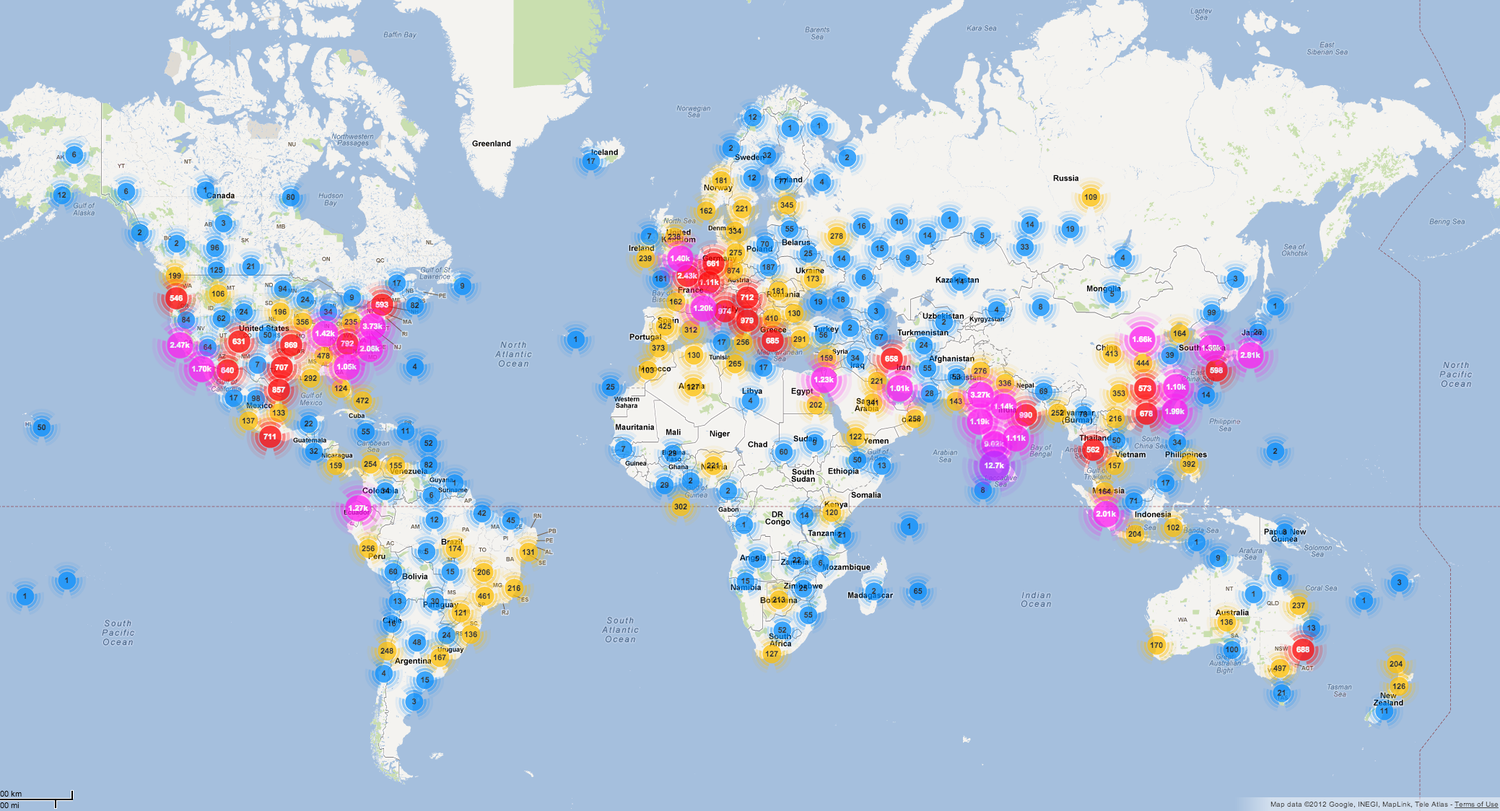 Radu Dragusin put together this world map showing each compromised user