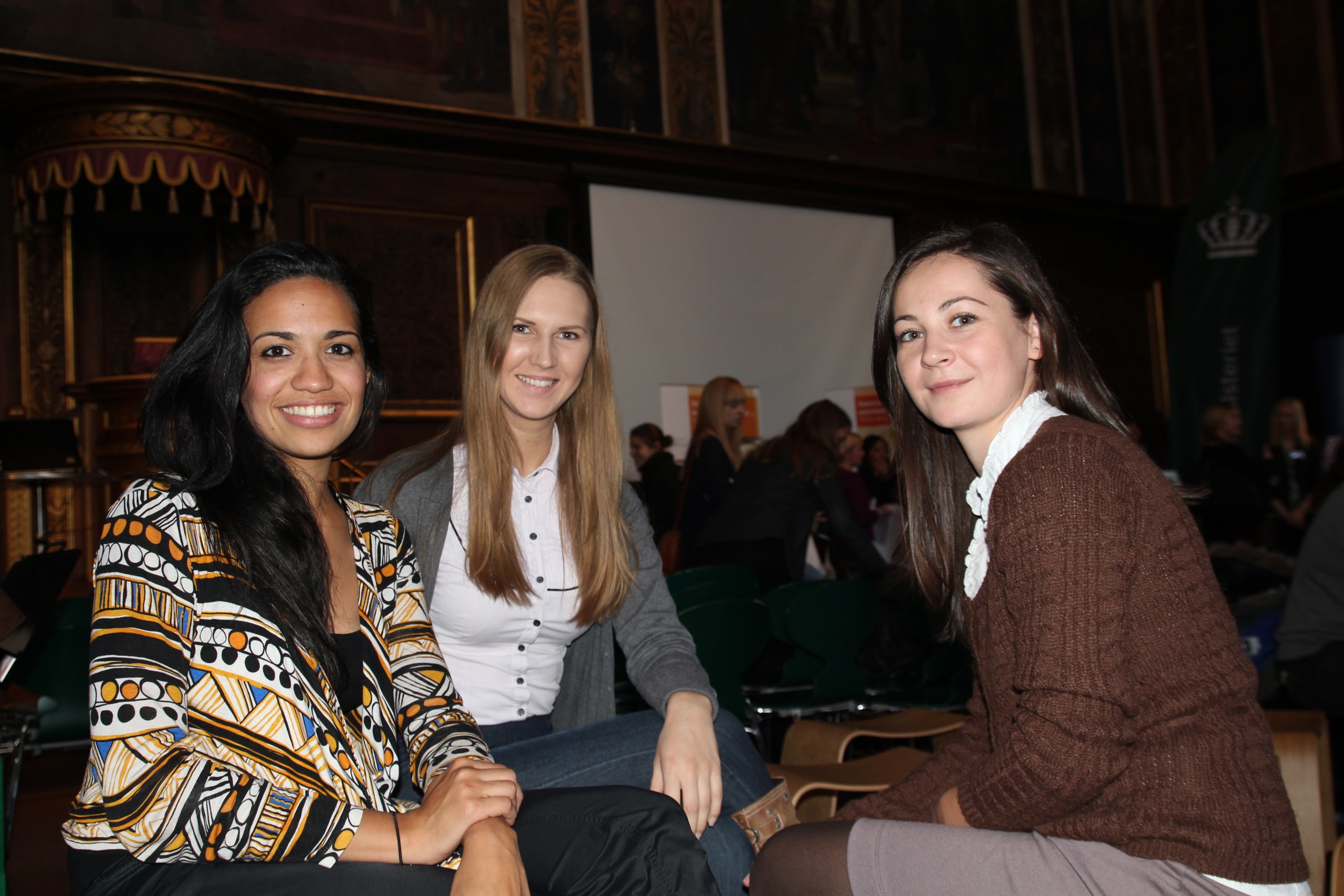 Liza, Migle and Daniela at the career event. They are doing their Master's in law 