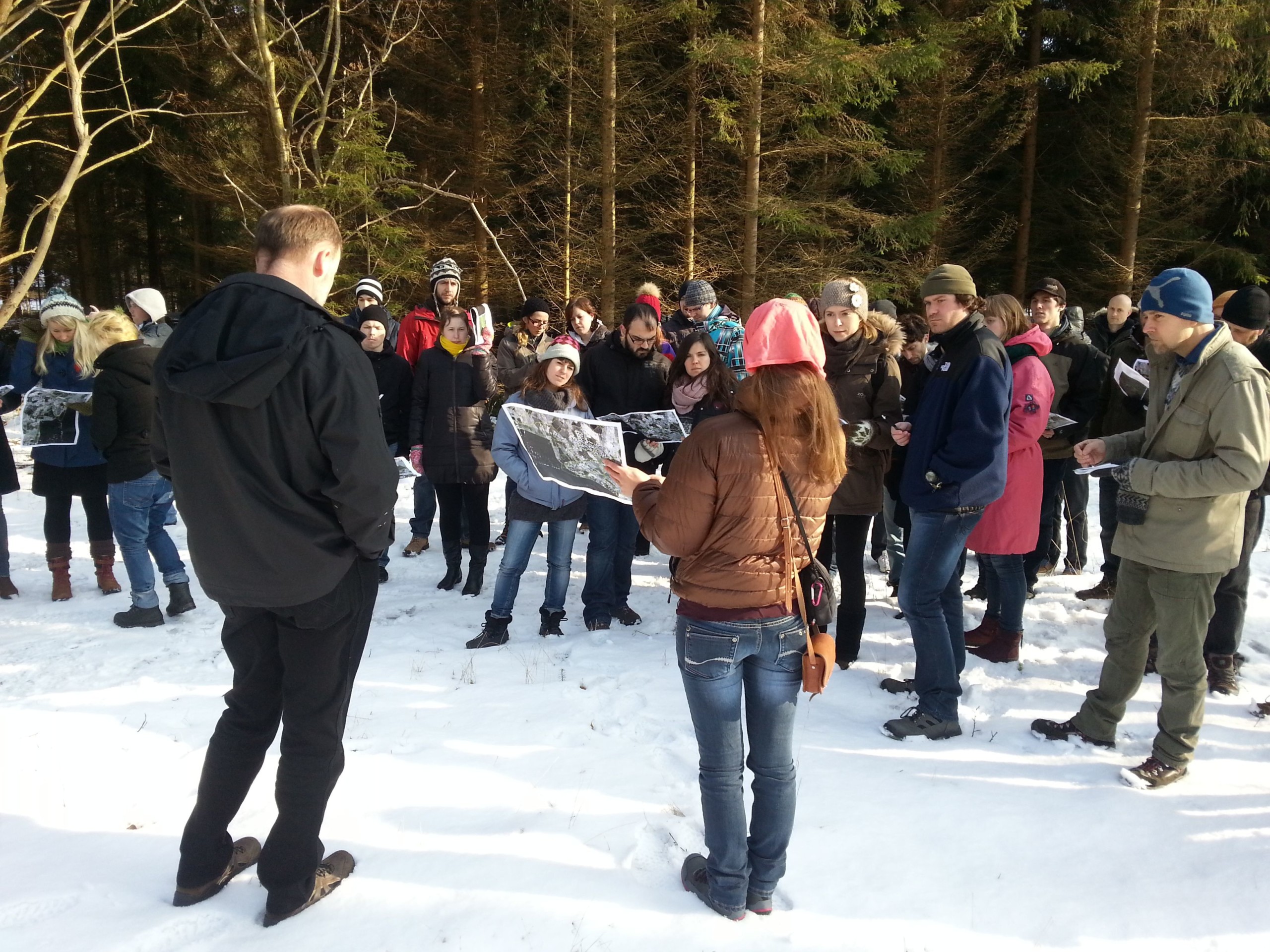 Forest walk during the recent GIS course in Nødebo