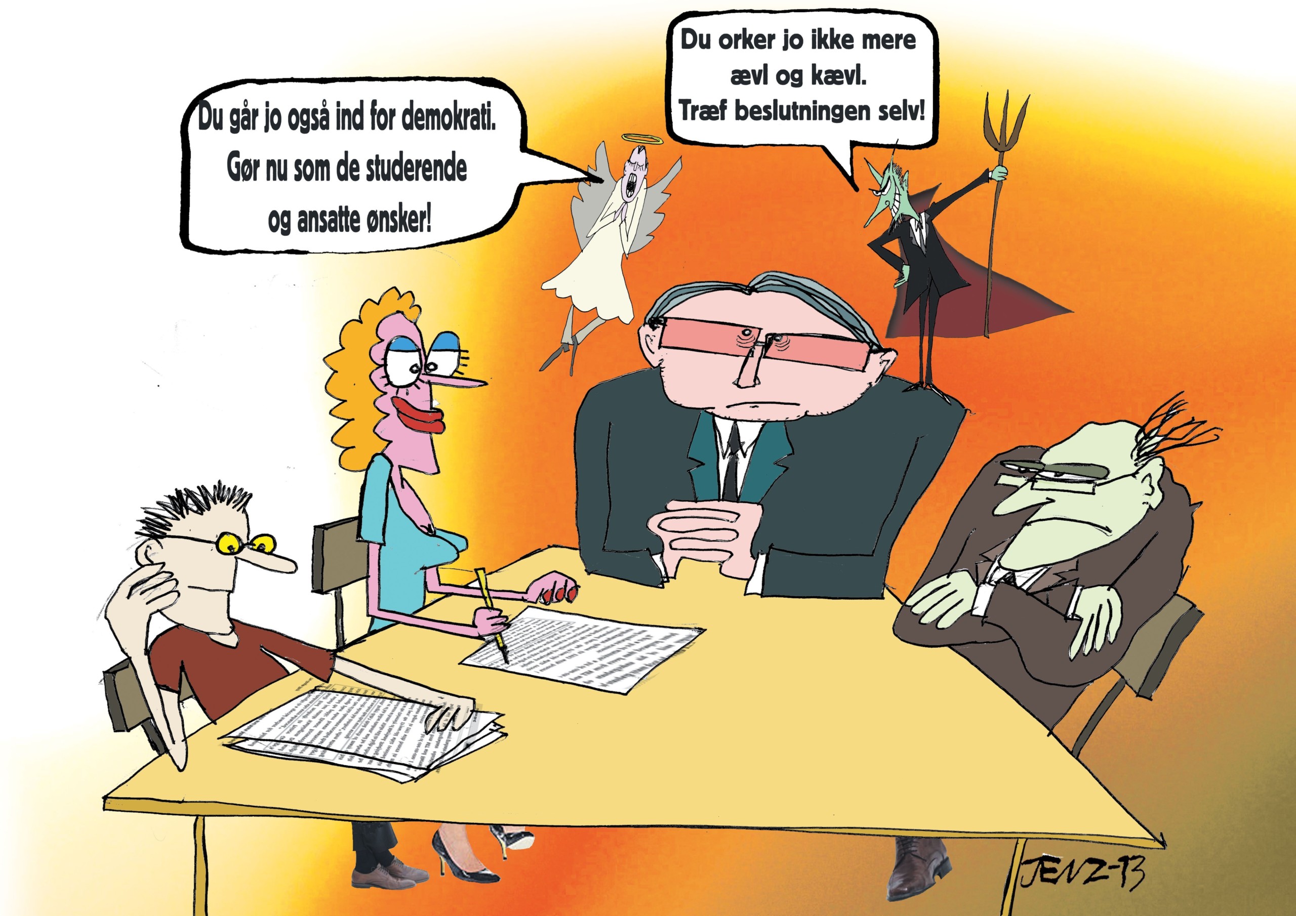 MORALSK KLEMME – Institutlederne kommer til at stå i et dilemma, når de nye institutråd begynder arbejdet. Skal de vælge den lette vej og bruge deres magt til at tromle beslutningerne igennem, eller skal de tage den lange, besværlige, men mere demokratiske vej og lytte til de studerende og ansatte?
