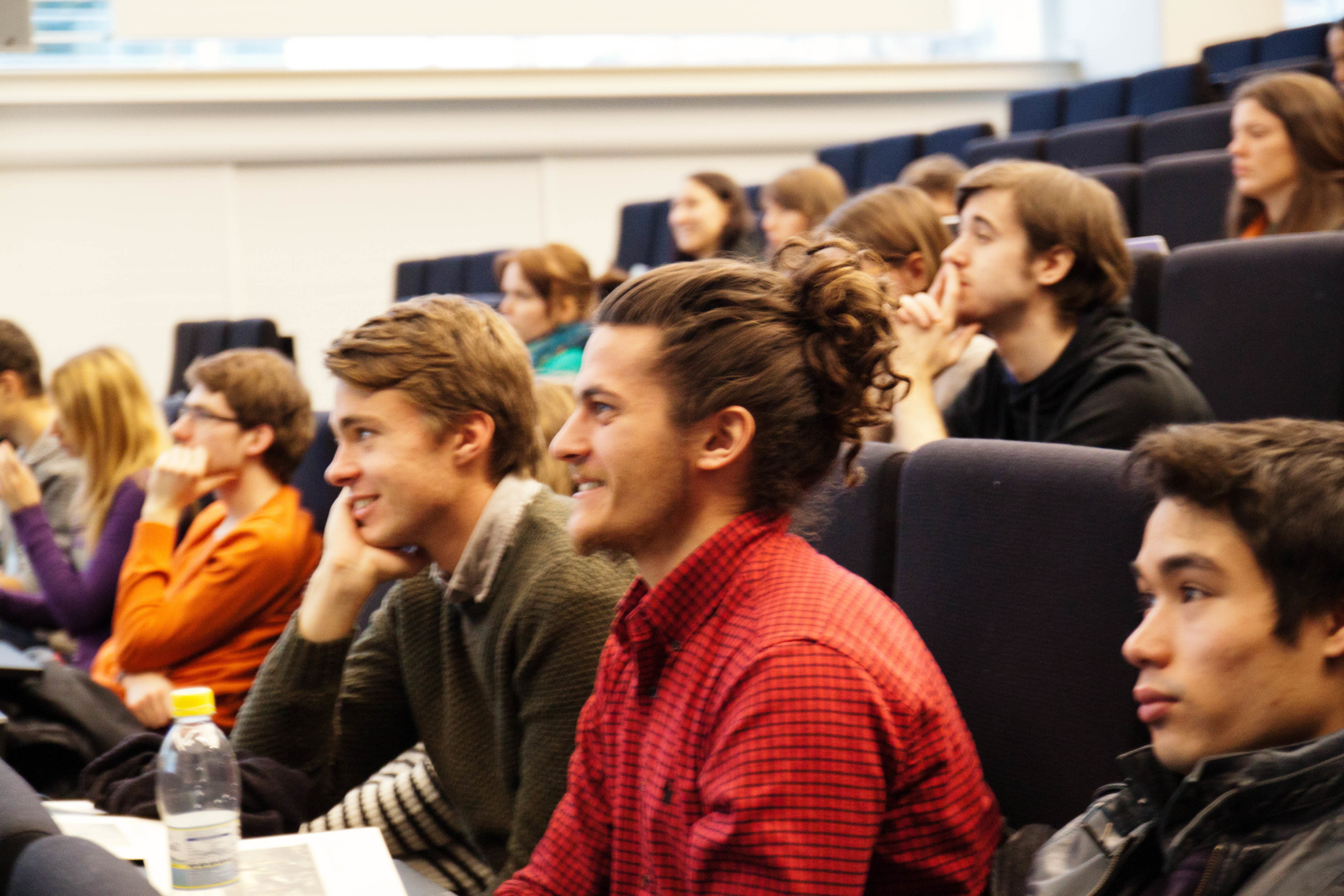 Exchange students at University of Copenhagen orientation meeting. 