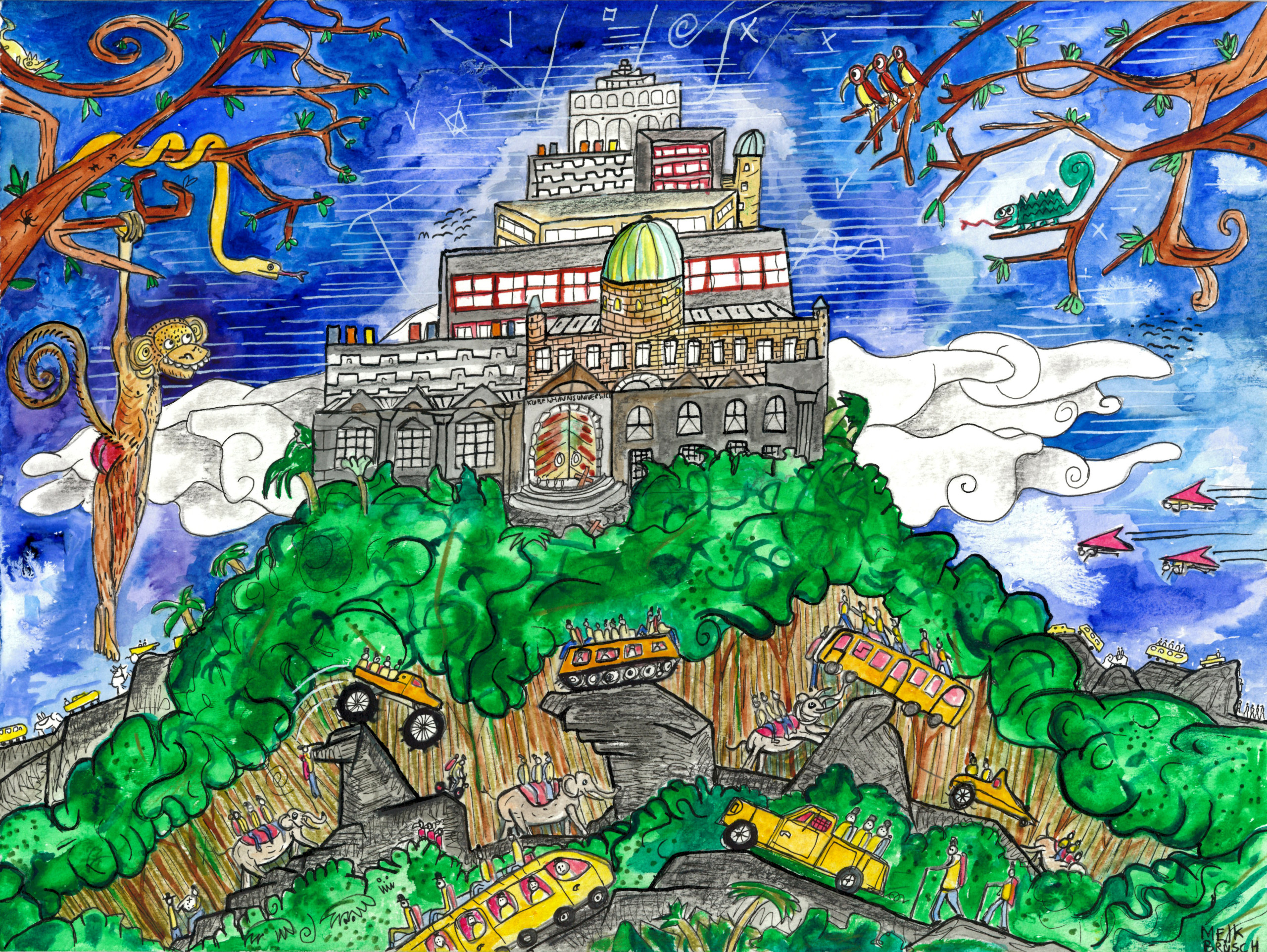 MAMMUT STYLE - Studerende må svinge sig godt i lianerne, hvis de skal nå forbi forhindringerne, igennem labyrinten og ind til servicefortet KU.