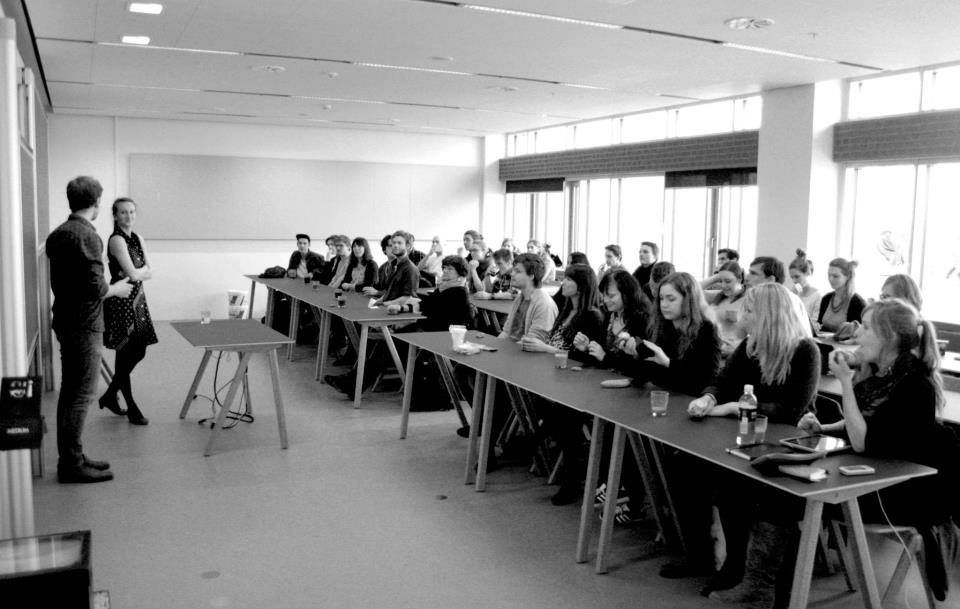 Philosophy students showcasing their own expertise at an earlier FSK event