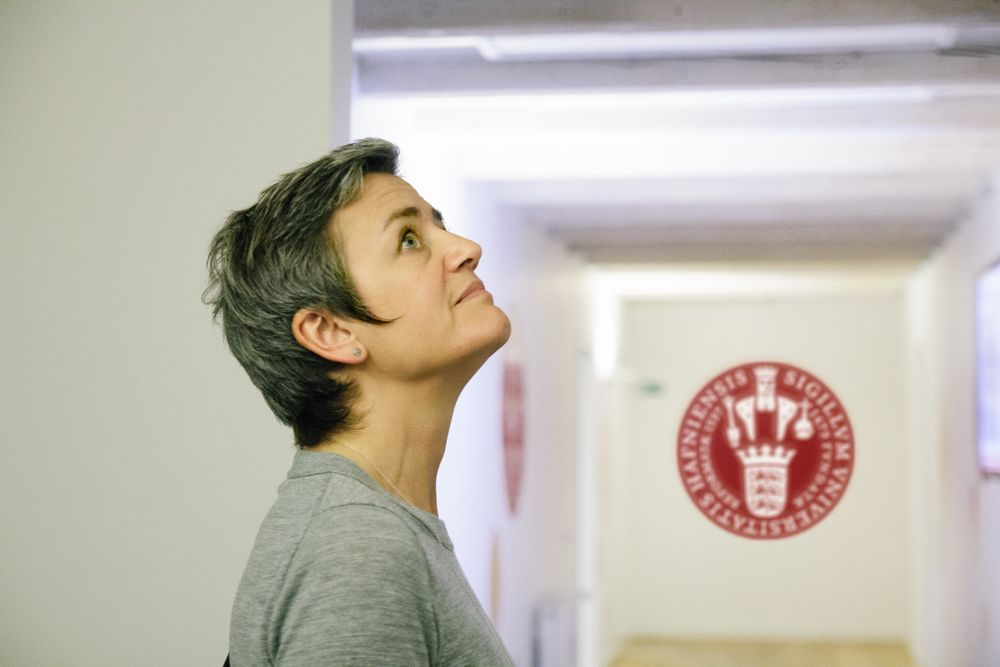 Margrethe Vestager, Minister for Economic and Interior Affairs, contemplates the sleek interiors of the service centre and hostel for new scientists