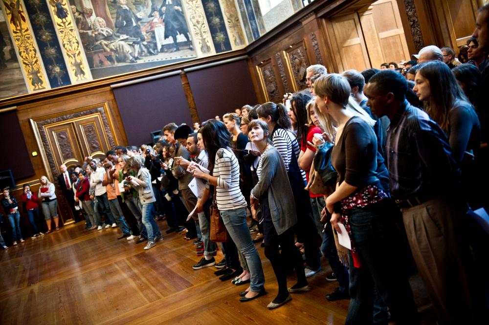 International students at the Matriculation Ceremony in the Ceremonial Hall. In the future all students will be inducted at one event